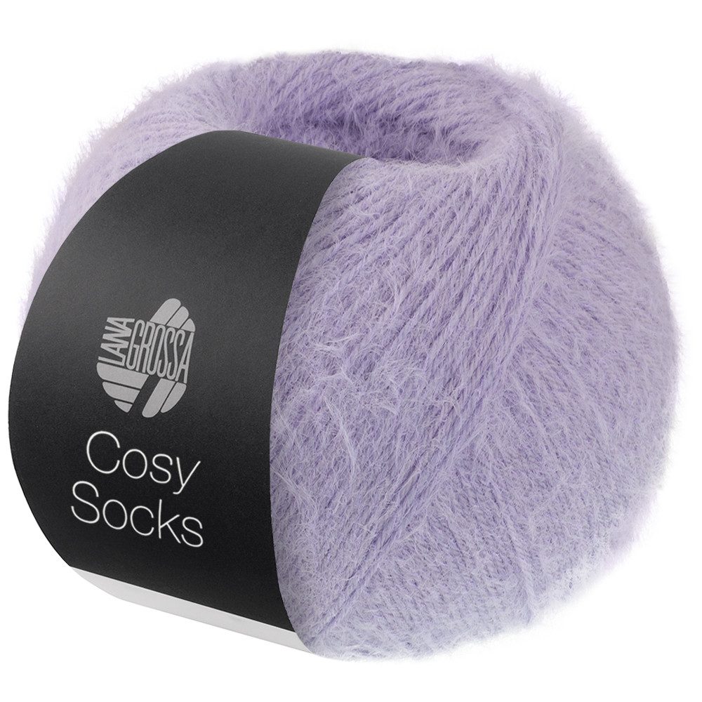 LANA GROSSA Meilenweit 100 g COSY SOCKS Häkelwolle, 420 m (Flauschige Sockenwolle mit Merinowolle, waschmaschinenfest), 100 g