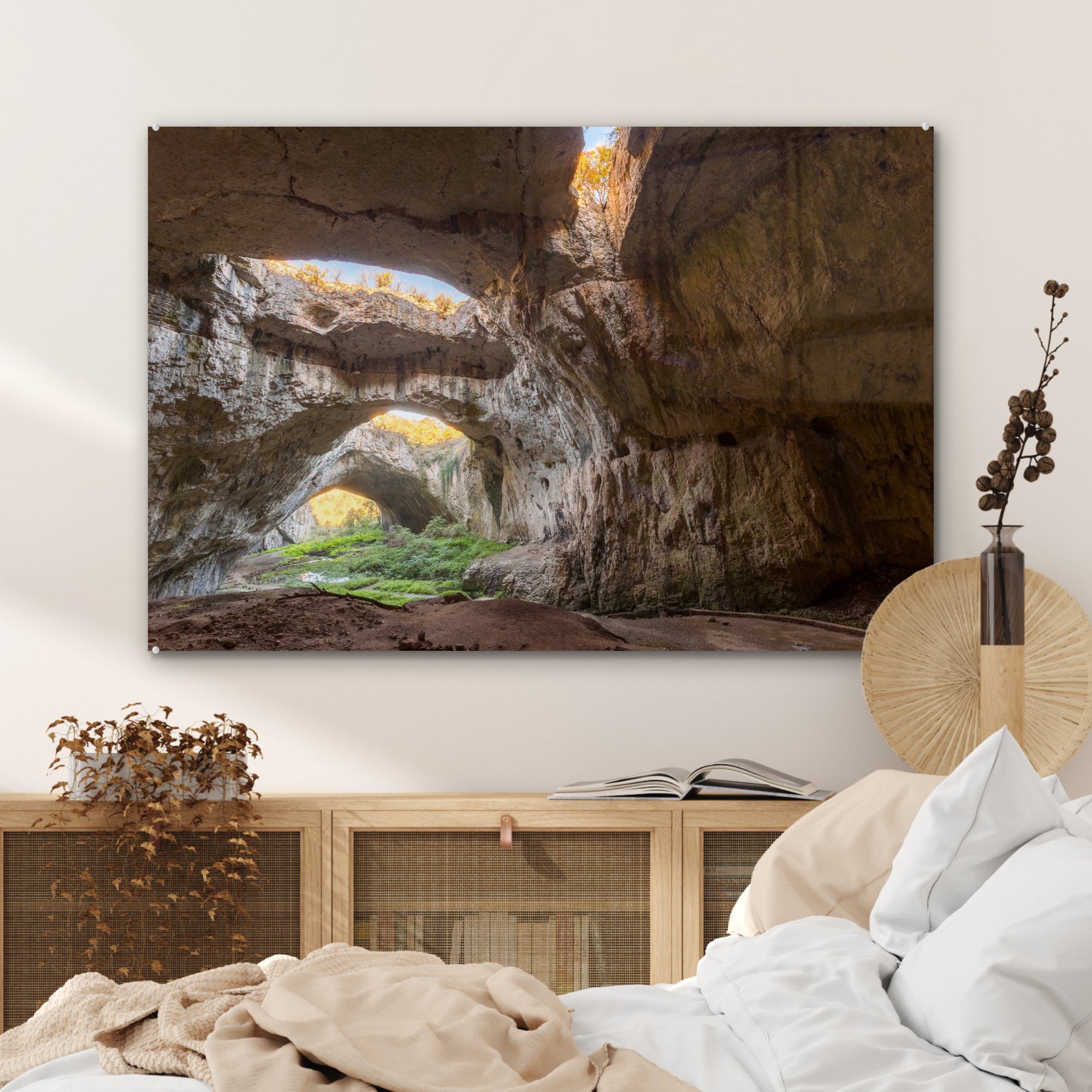 in Dach Devetashka-Höhle der St), Acrylglasbilder & Bulgarien, MuchoWow Schlafzimmer im Löcher Wohnzimmer Acrylglasbild (1