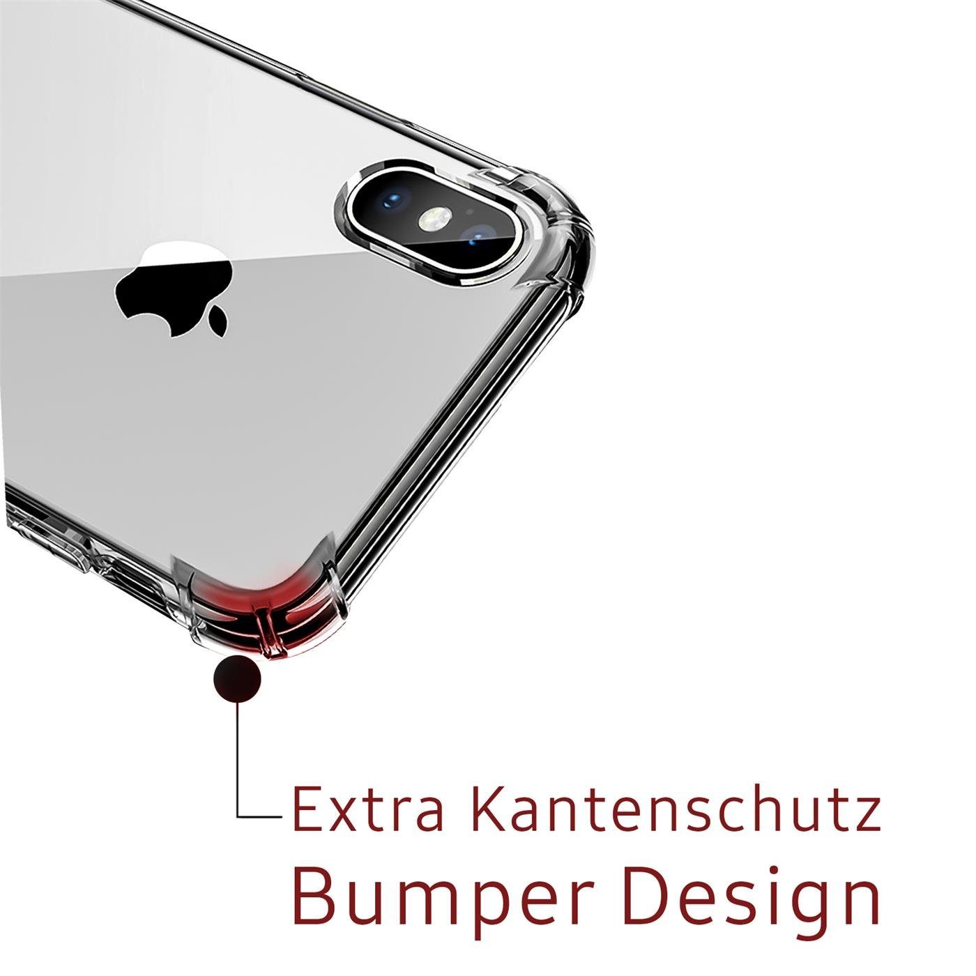 CoolGadget Handyhülle Anti Shock Rugged Case für Apple iPhone X / XS 5,8 Zoll, Slim Cover mit Kantenschutz Schutzhülle für iPhone X / XS Transparent