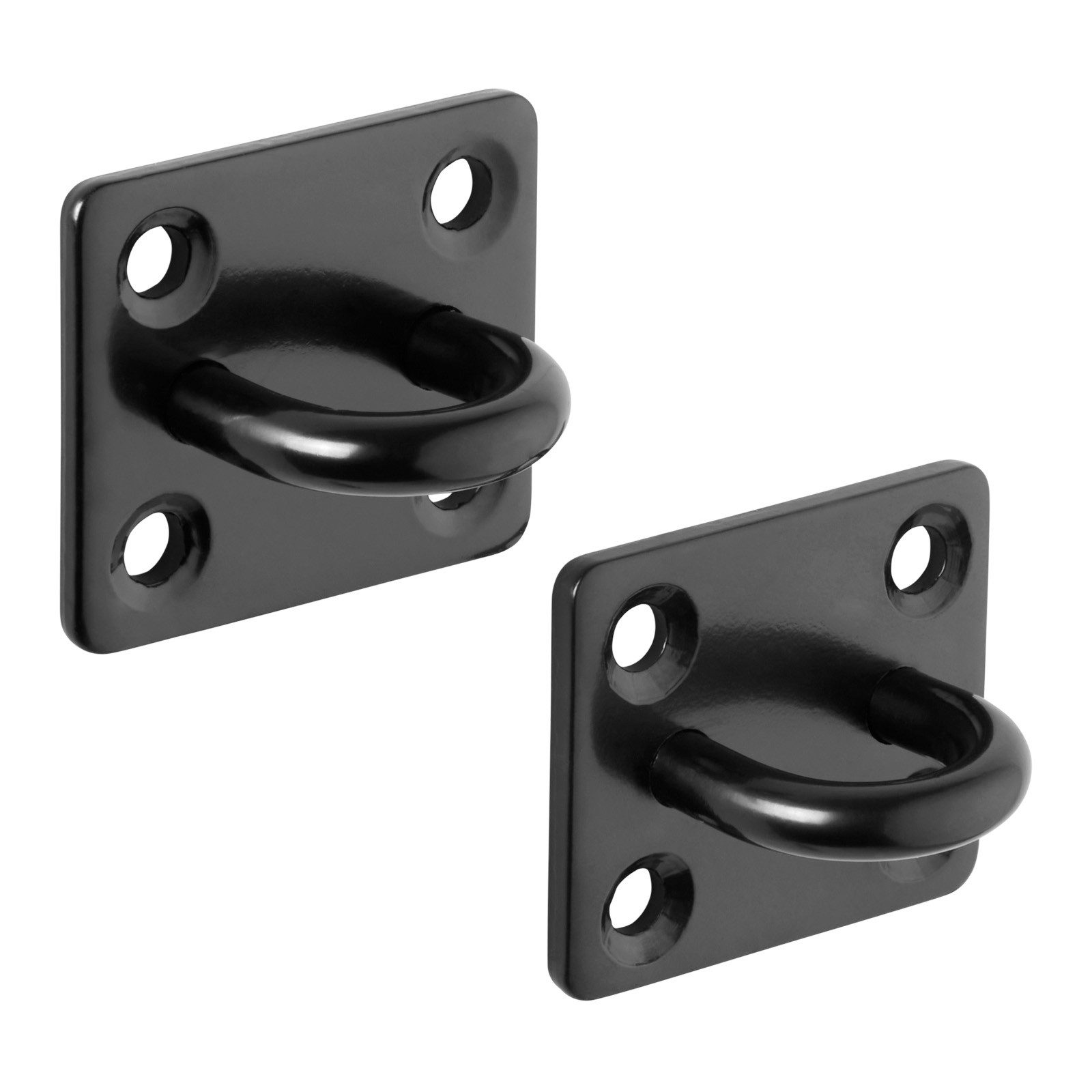 SO-TECH® Montagezubehör Befestigungs- und Zurröse für Sonnensegel, Sandsack, Seilzug (2 St), 35 x 30 mm Ankerplatte aus V2A Edelstahl SS304 schwarz von SO-TECH®