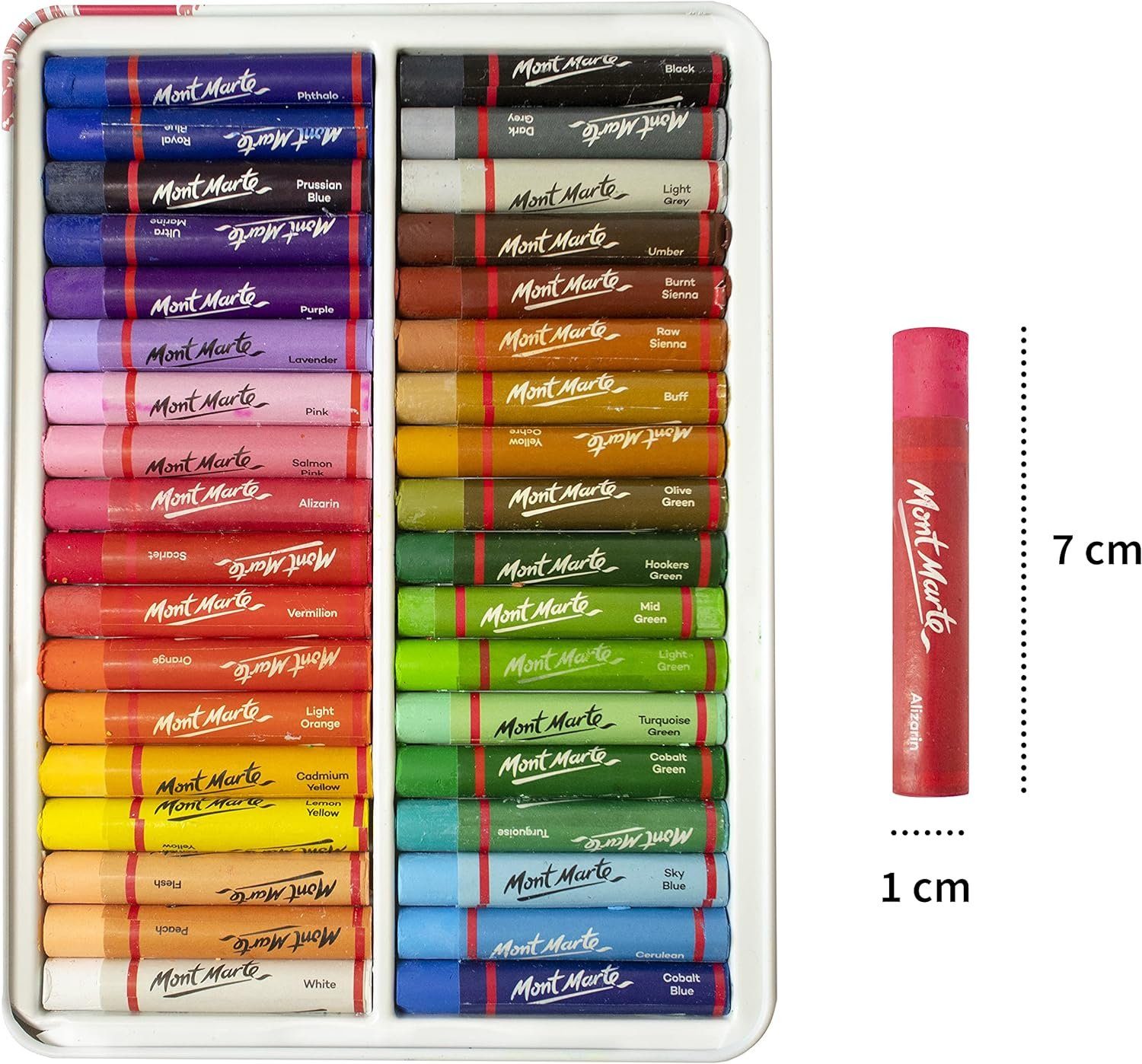 Mont Marte Pastellkreide Ölpastellkreide Set – 36 / 48 Stück – Weiche Ölkreide, Intensive Farben, hohe Pigmentierung –Ideal für Malerei & Zeichnungen