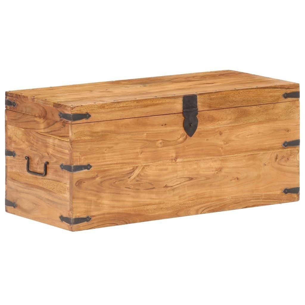 furnicato Truhe Aufbewahrungsbox aus Echtholz 90 x 40 x 40 cm in Naturfarbe (1 St), Sitzbank mit Verriegelung, seitlichen Griffen und viel Stauraum
