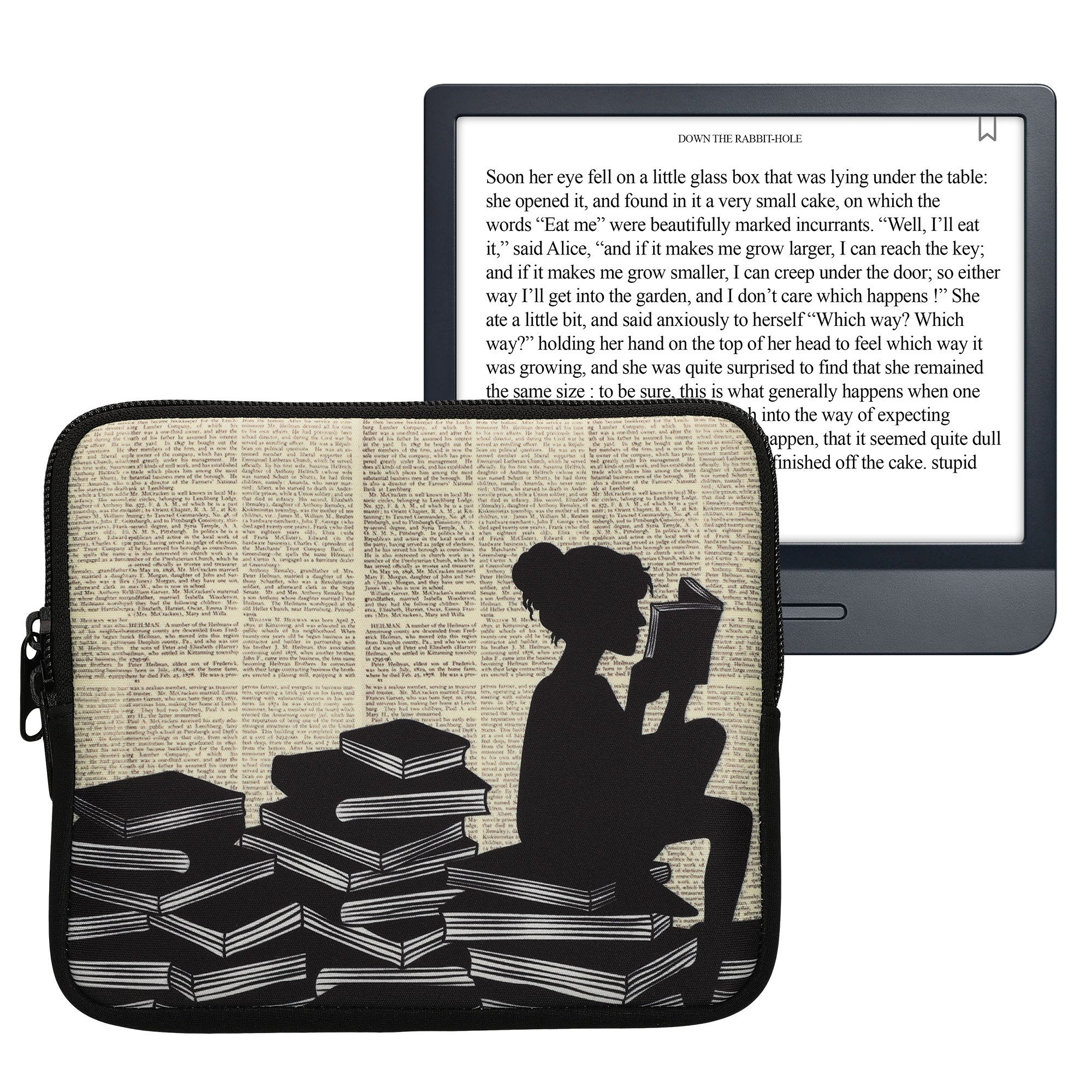 kwmobile E-Reader-Hülle Tasche für eReader, Neopren Hülle Schutzhülle - Innenmaße