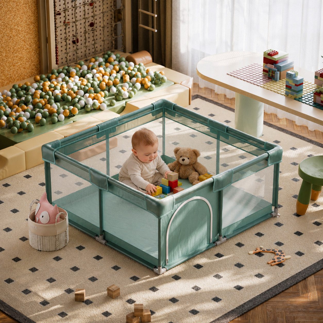 Laufgitter Baby-Laufstall, Sicherheitsgitter