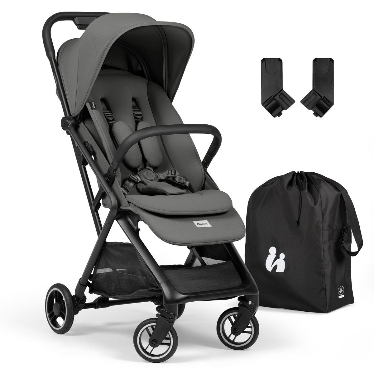 Hauck Kinder-Buggy Fly N Care - Stone, Sportwagen Reisebuggy mit Liegefunktion & Einhand Faltung bis 22 kg
