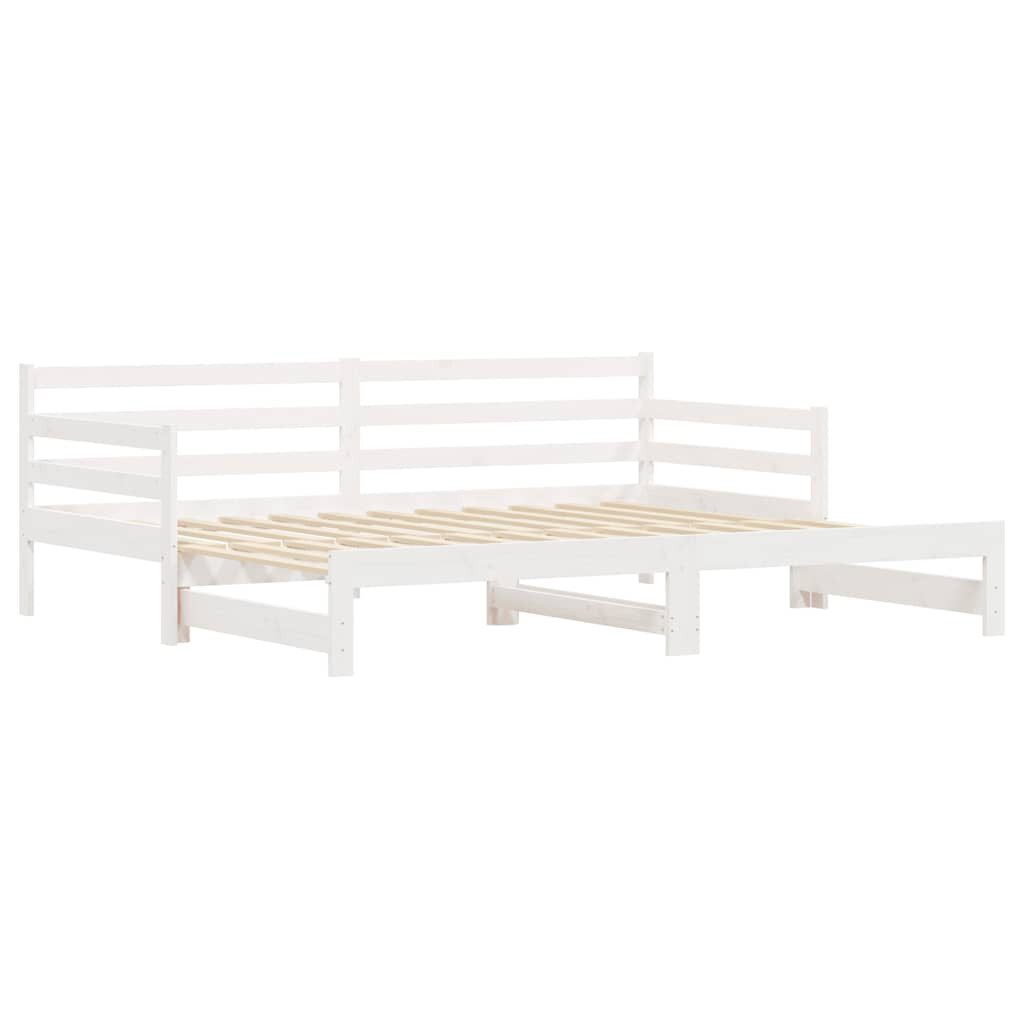 vidaXL Bett Tagesbett Ausziehbar Weiß 90x200 günstig online kaufen