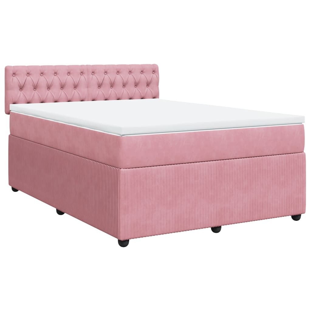vidaXL Bett Boxspringbett mit Matratze Rosa günstig online kaufen