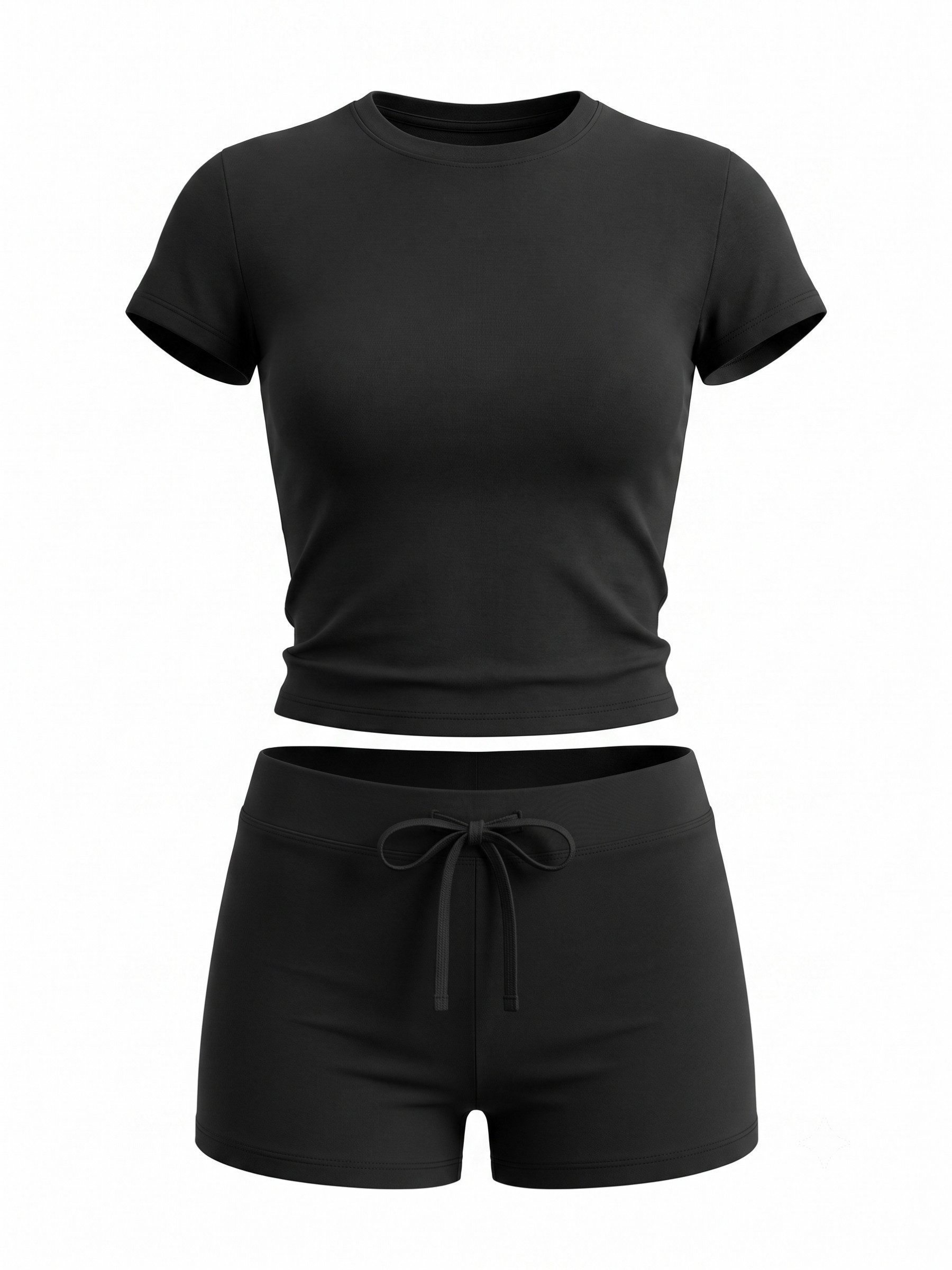 Elegant Love Shorty Schlafanzug Damen aus Modal – Pyjama-Set & Loungewear mit Shorts (Set, 2 tlg., T-Shirt und kurzer Hose) Einfarbiges Nachtwäsche-Set – weiche – Bild 2 von 5