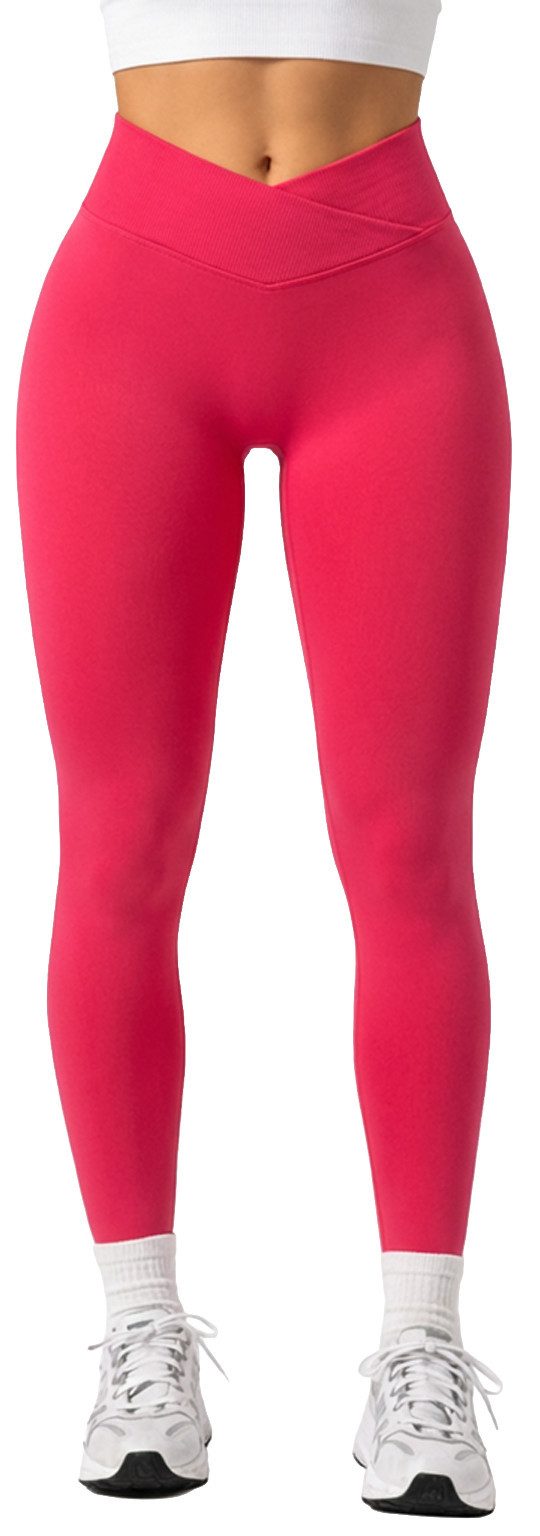 Smilodox Leggings Silvia, High Waist Sporthose Blickdicht Yogahose Booty Scrunch Leggings Damen Seamless Smilodox Label Fitness