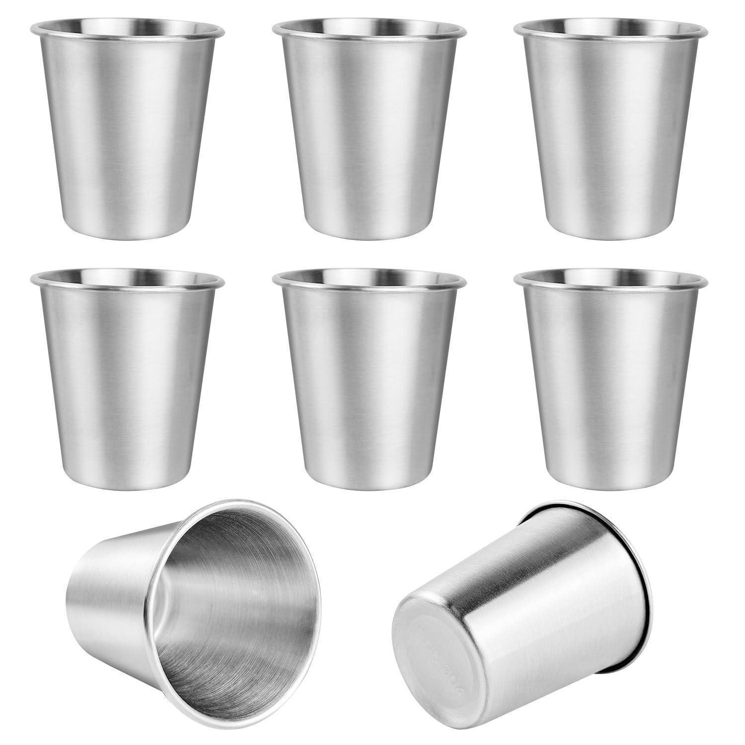 LuxusKollektion Becher Edelstahlbecher 8er Set 260ml Camping bruchsicher, Metall