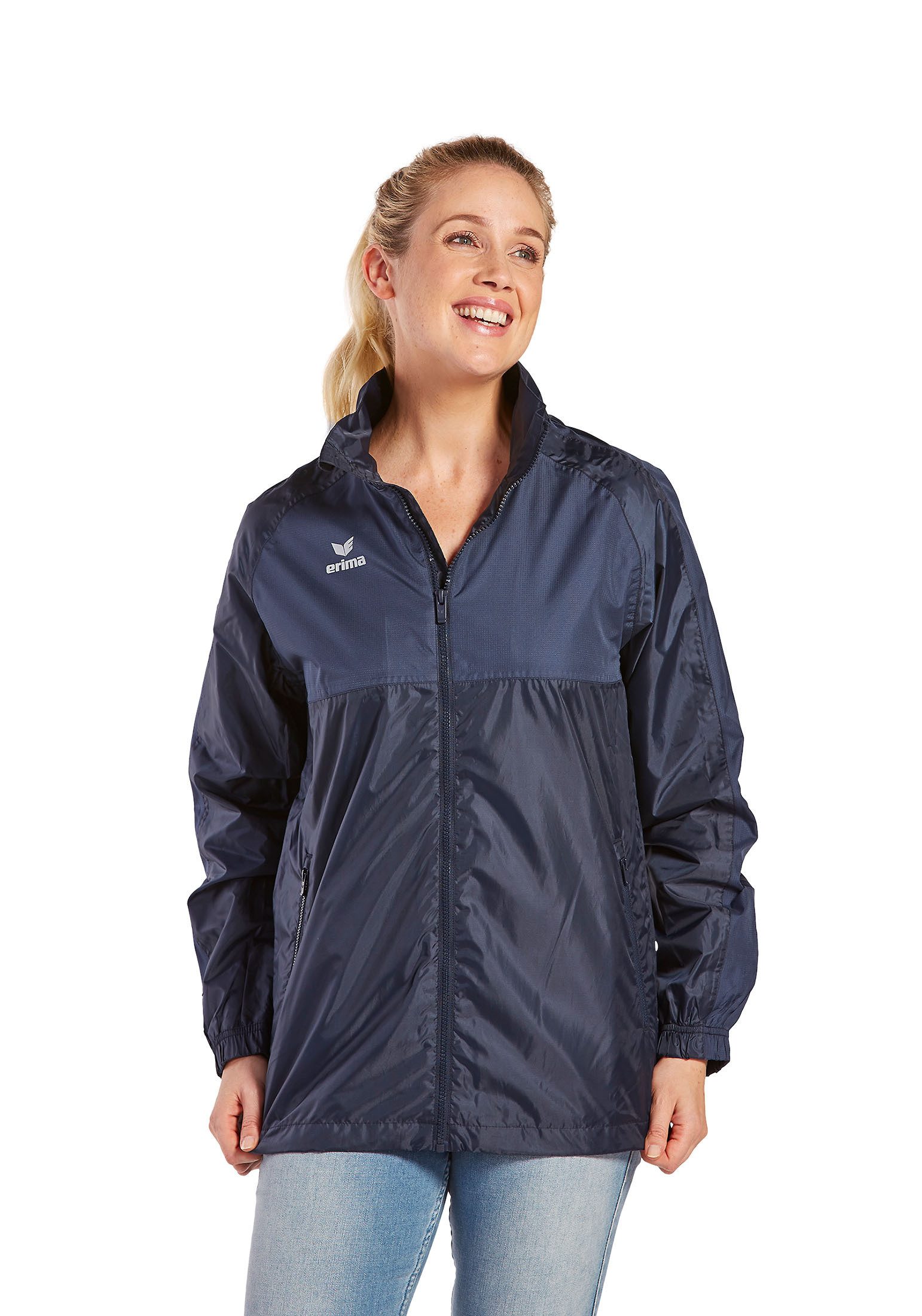 Erima Allwetterjacke Unisex Erwachsene TEAM Allwetterjacke - Hoher Stehkragen mit integrierter Kapuze