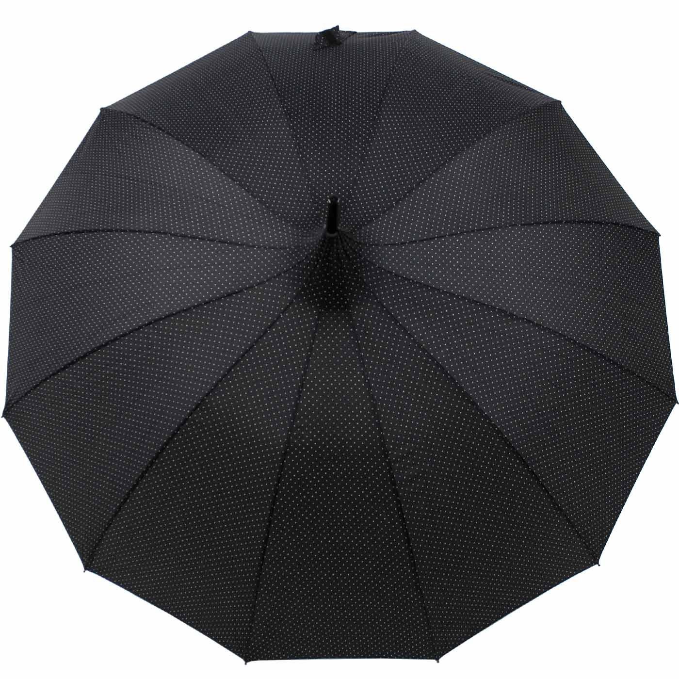 Langregenschirm Auf-Automatik, mit Damenschirm schwarz elegante doppler® mit Punkten Pagodenform geformter auffällig dezenten