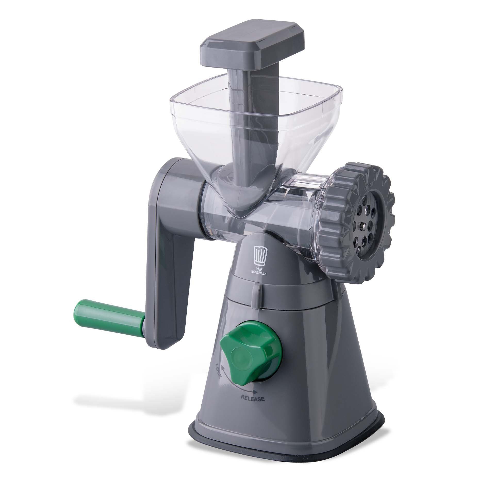 Chefkoch trifft Fackelmann Fleischwolf mit Gebäckvorsatz, 2 Lochscheiben & 6 Formen