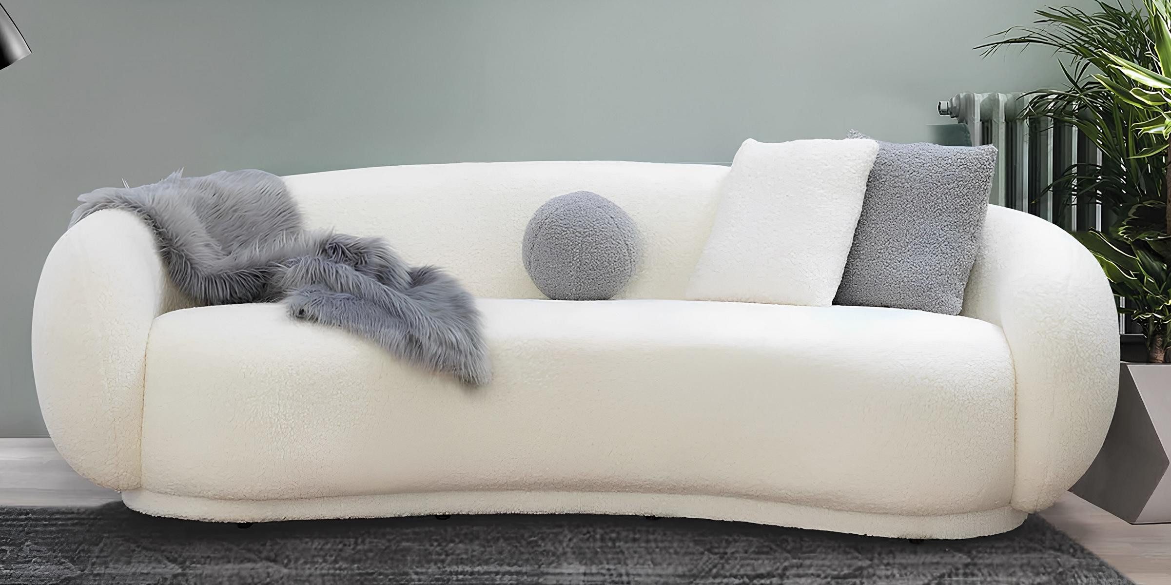 JVmoebel 3-Sitzer Weiße Polstercouch aus Textil für modernes Wohnzimmer, 1 Teile