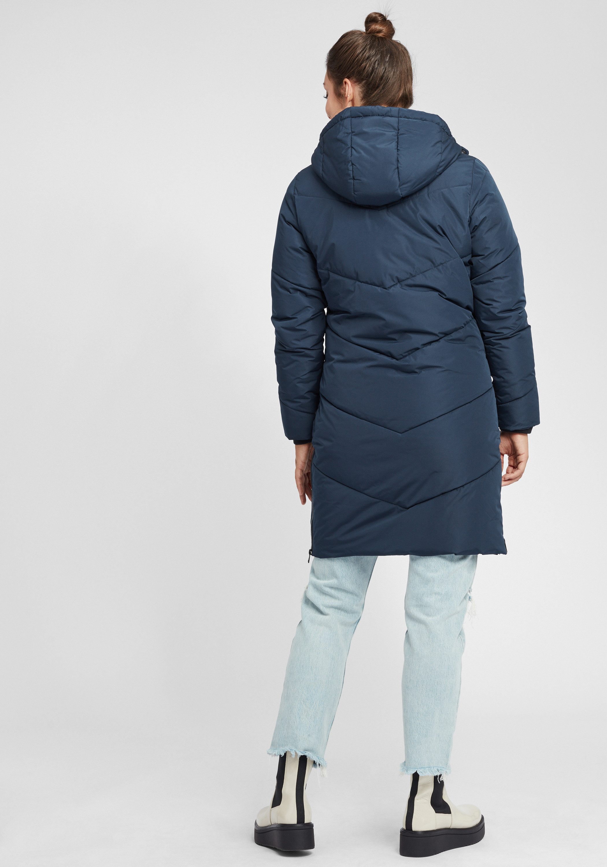 OXMO Steppmantel OXJuna Steppjacke Parka mit Kapuze und praktischen Taschen