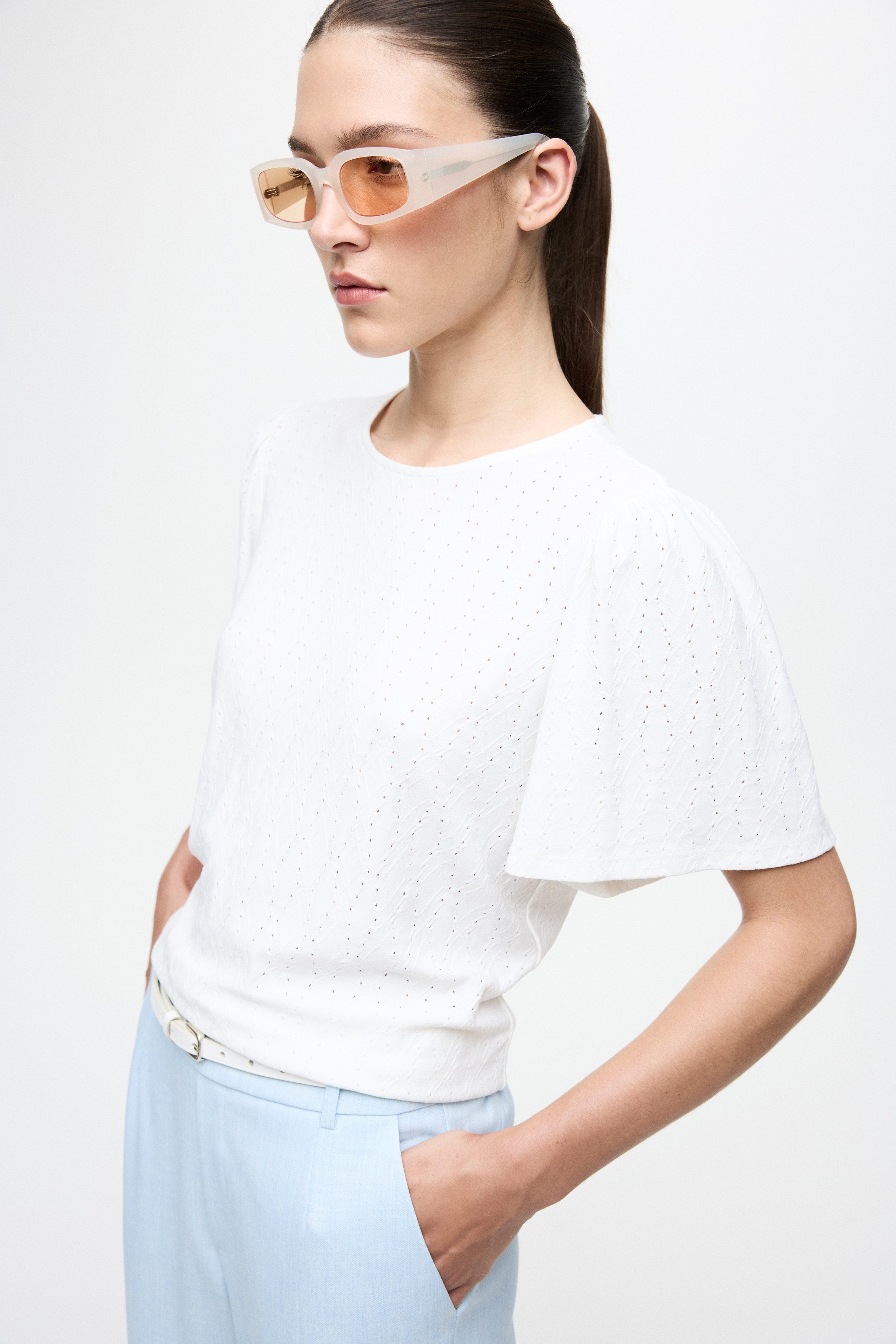 Vila Rundhalsshirt VIBELLI O-NECK S/S TOP - NOOS
