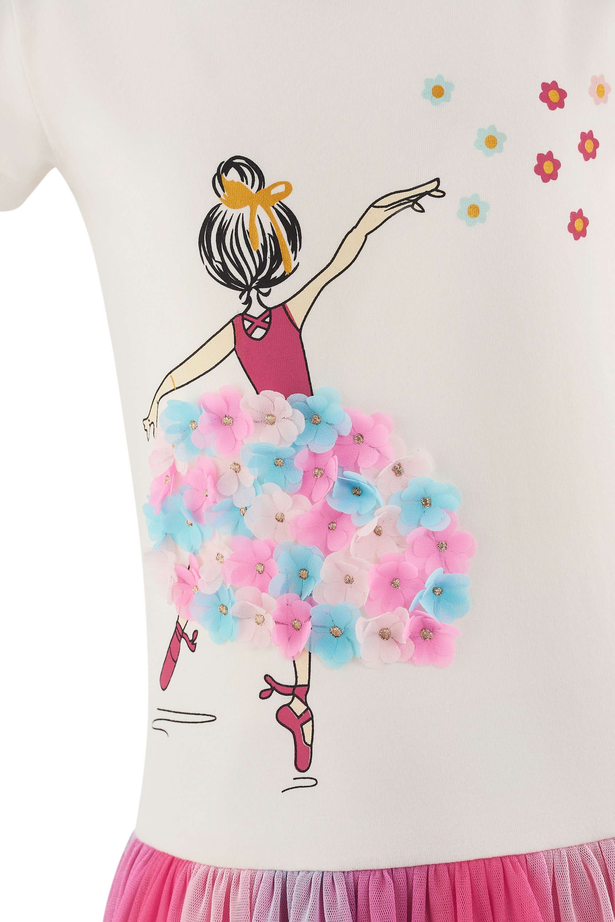 happy girls Sommerkleid mit angesetztem Tüllrock und hochwertigem Frontmotiv