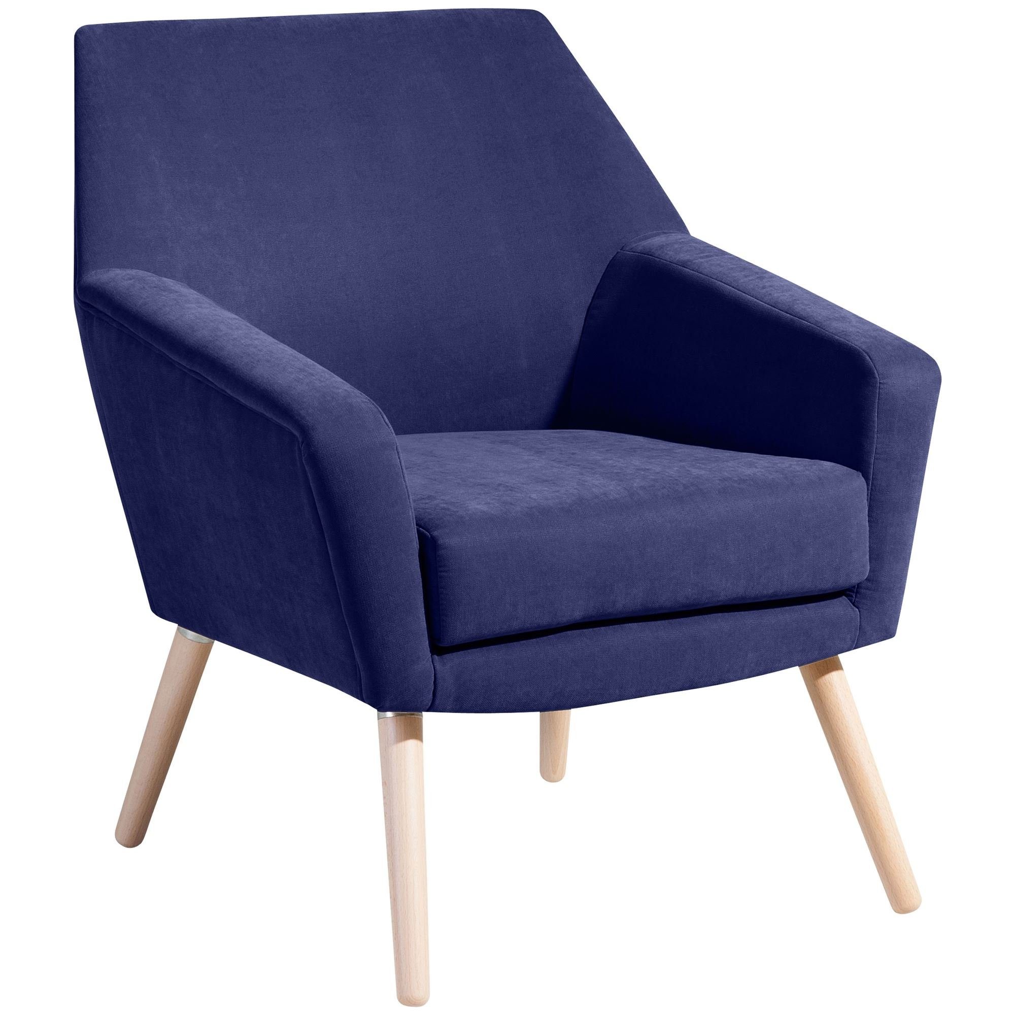 aufm Kostenlosem Sessel Sessel hochwertig Kessel Bezug Versand, Veloursstoff Buche Kachka 21071 (Sparpreis / 1-St), inkl. 58 verarbeitet,bequemer blau Sitz natur