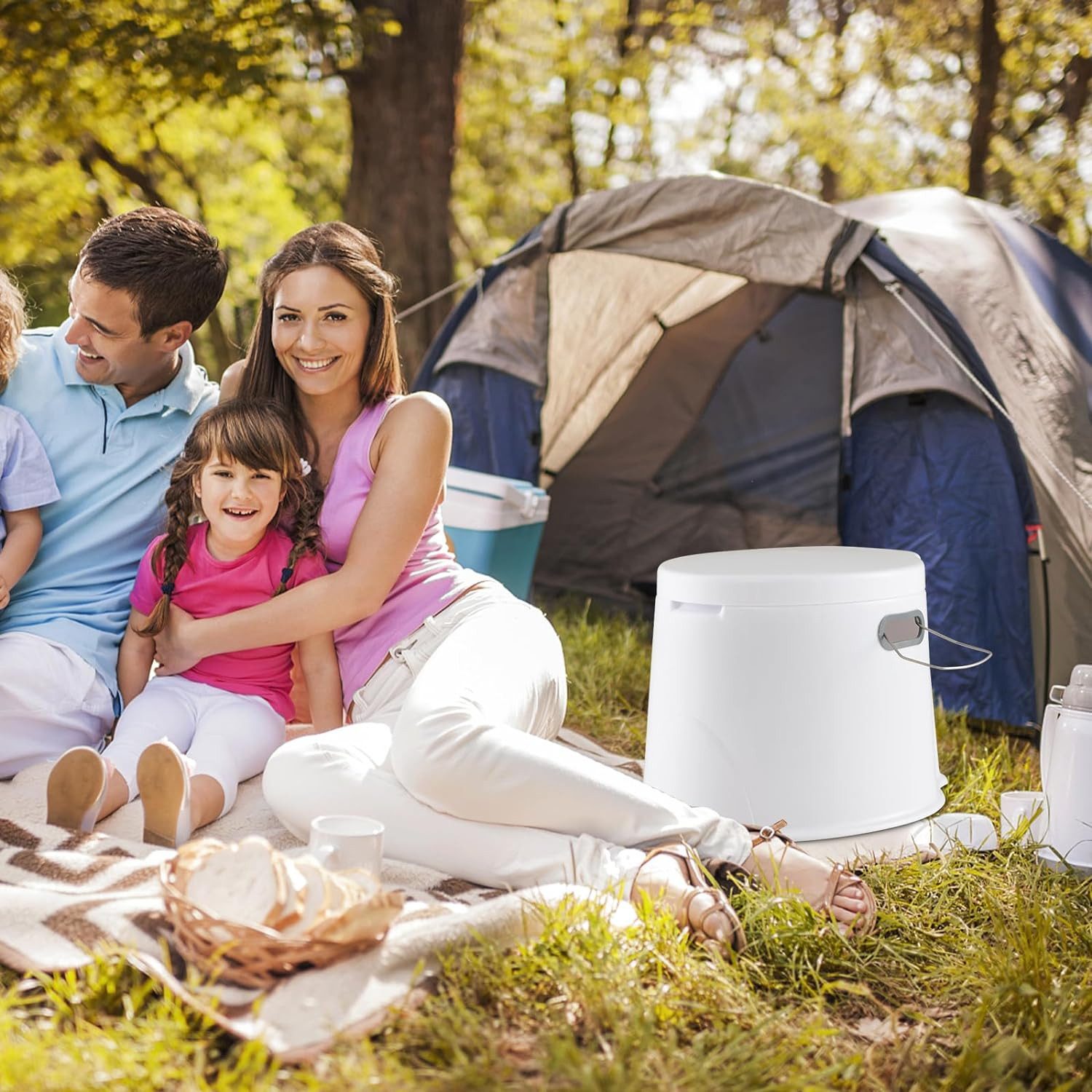 KOMFOTTEU Campingtoilette, mit Toilettenpapierhalter, Deckel & günstig online kaufen