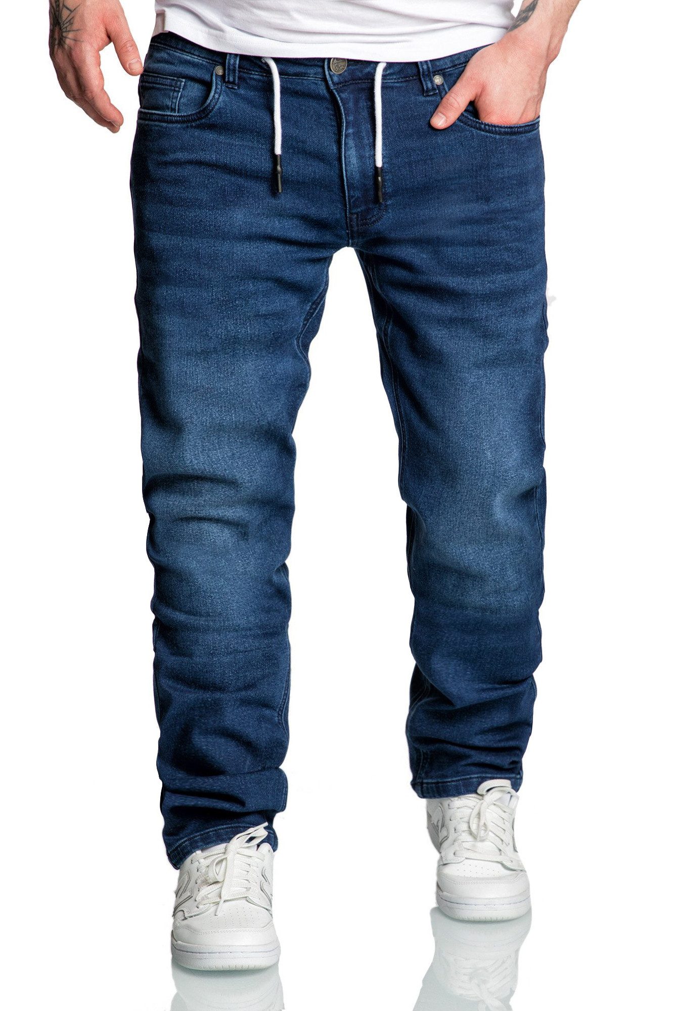 REPUBLIX Gerade Jeans SID Herren Sweathose in Stretch Denim Basic Jeans Kor günstig online kaufen