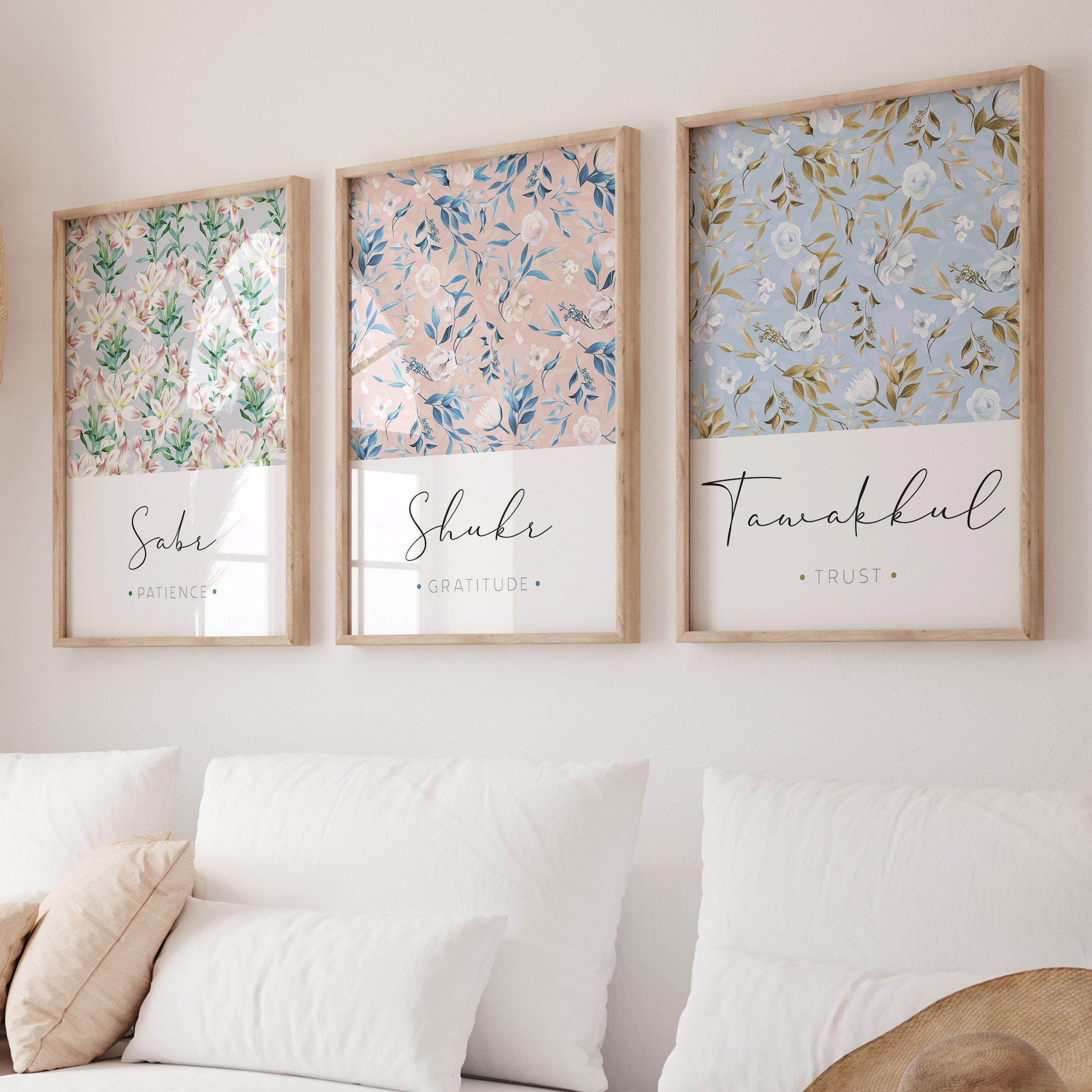 WANDKIND Poster Sabr, Tawakkul & Shukr Set Premium IP714, Islamisches Poste günstig online kaufen