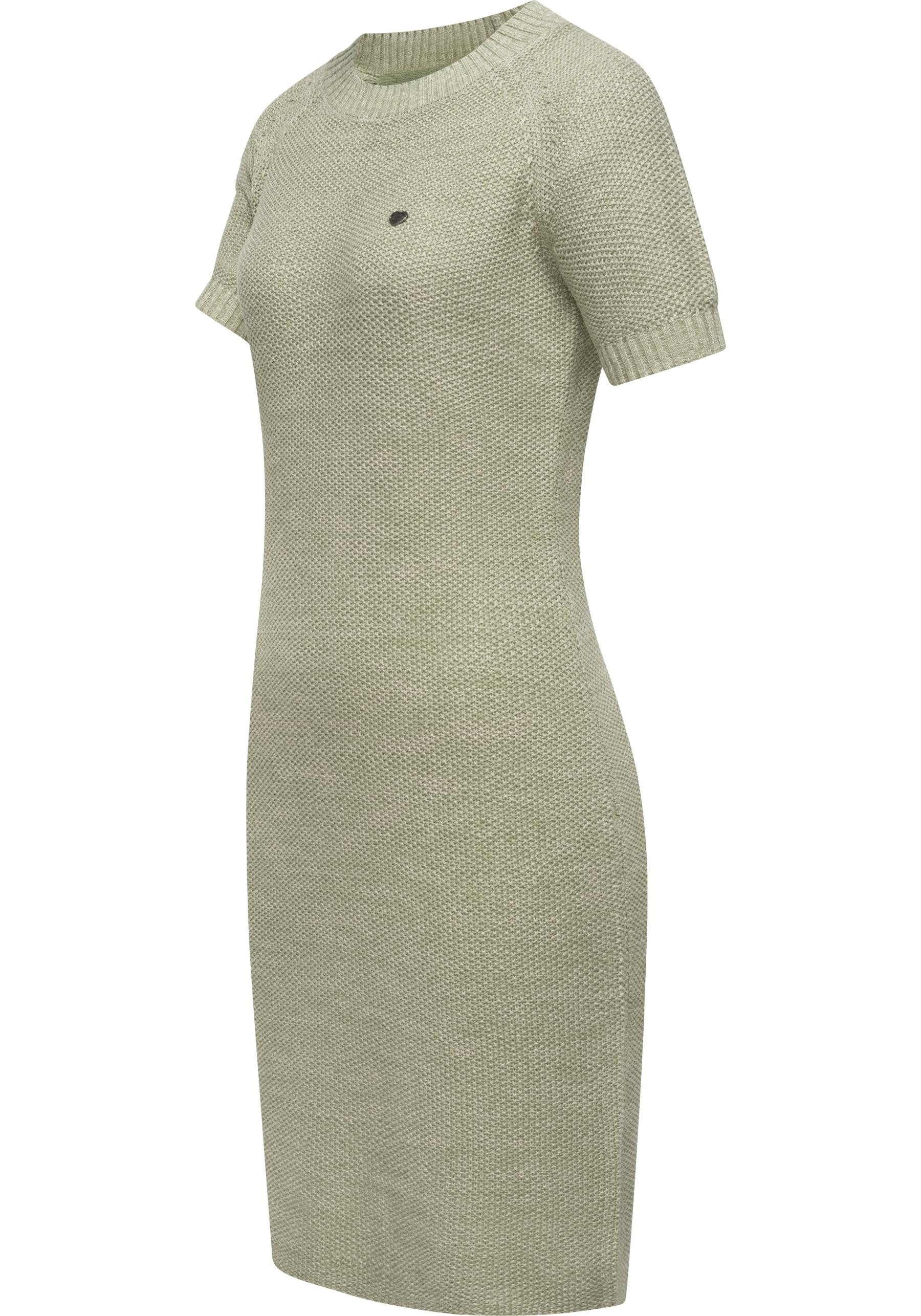 Ragwear Strickkleid Kolya kurzärmliges Damen Midikleid in Strickoptik