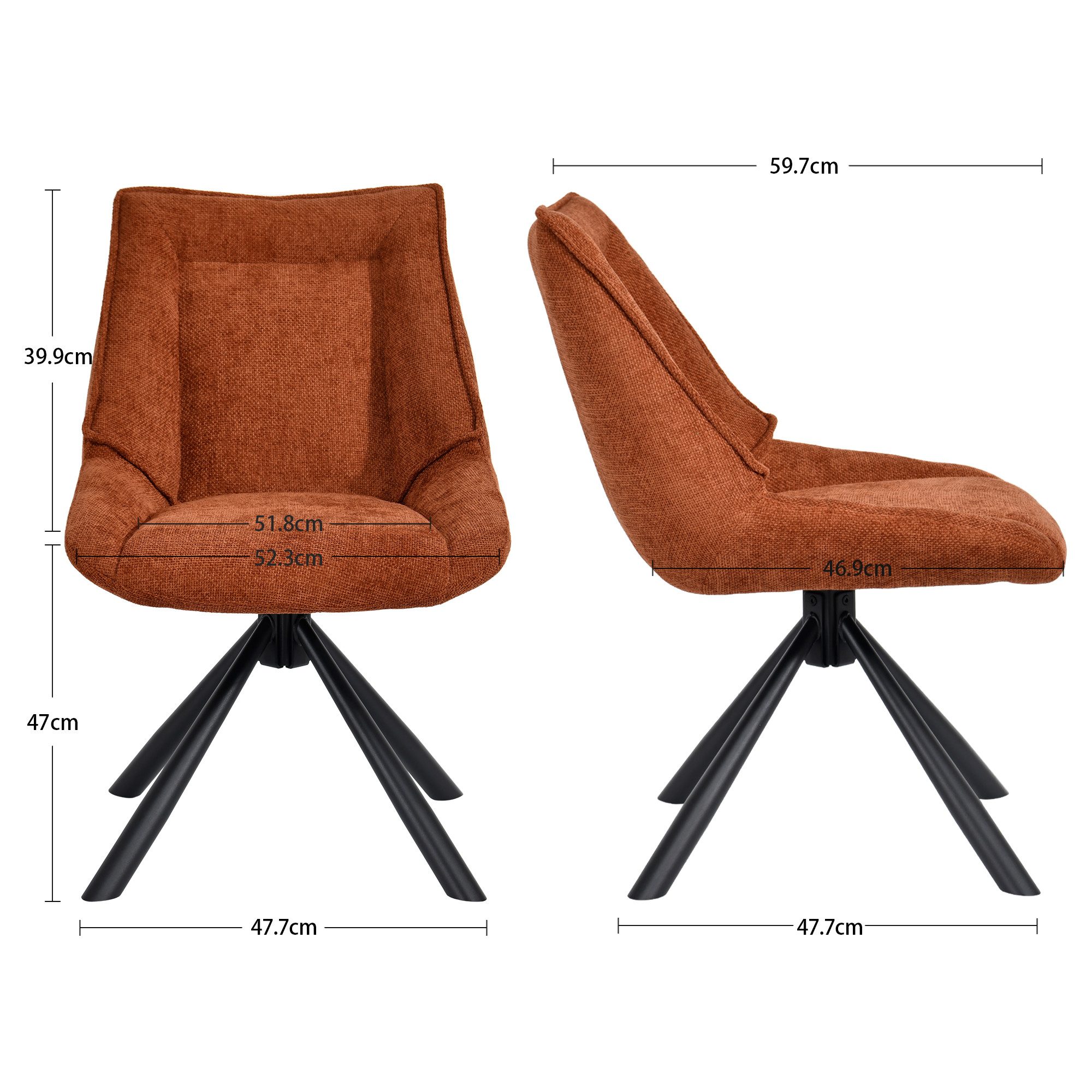 Duhome Esszimmerstuhl (8626A), 180° drehbar Rückstellfunktion Stuhl, Automa günstig online kaufen