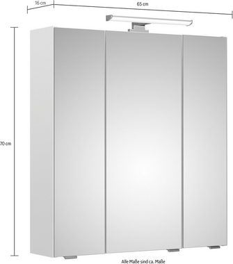 Saphir Badmöbel-Set Quickset 2-teilig, Waschbeckenunterschrank und LED-Spiegelschrank, (Set), ohne Waschbecken, inkl. Türdämpfer, 5 Türen, 6 Einlegeböden