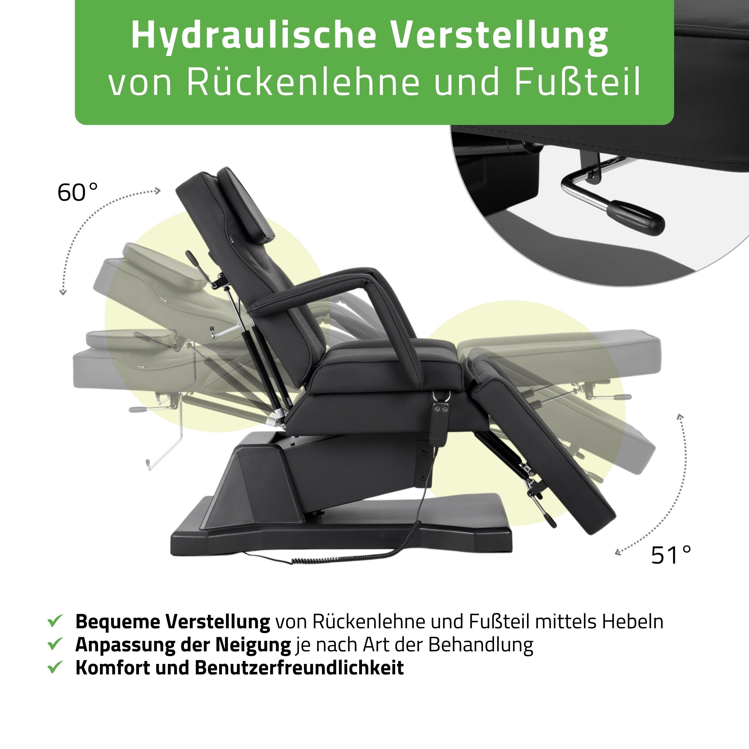 Habys Massageliege Laris Kosmetikliege Kosmetikstuhl, Elektrisch höhenverstellbar
