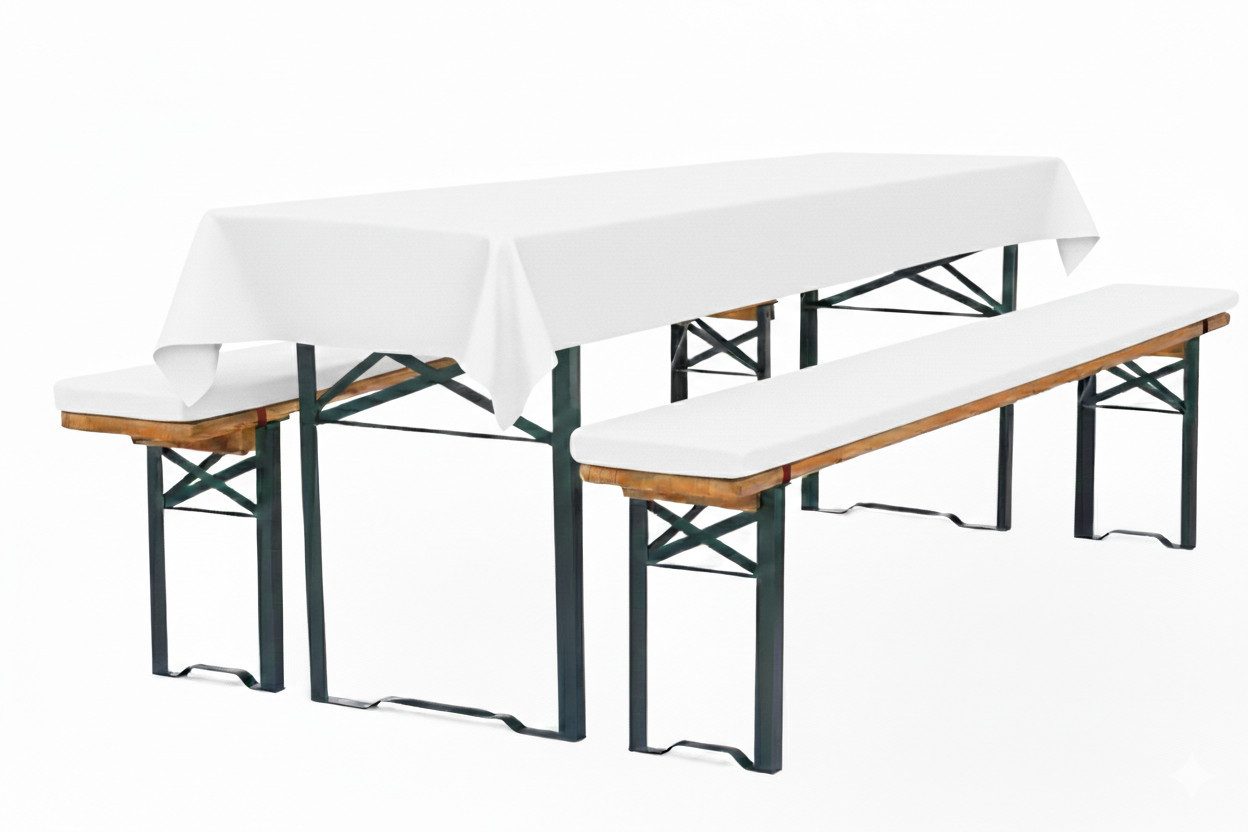 Bankauflage Bierbankauflagen-Set mit Tischdecke 100x250cm (universal) 3TLG Set