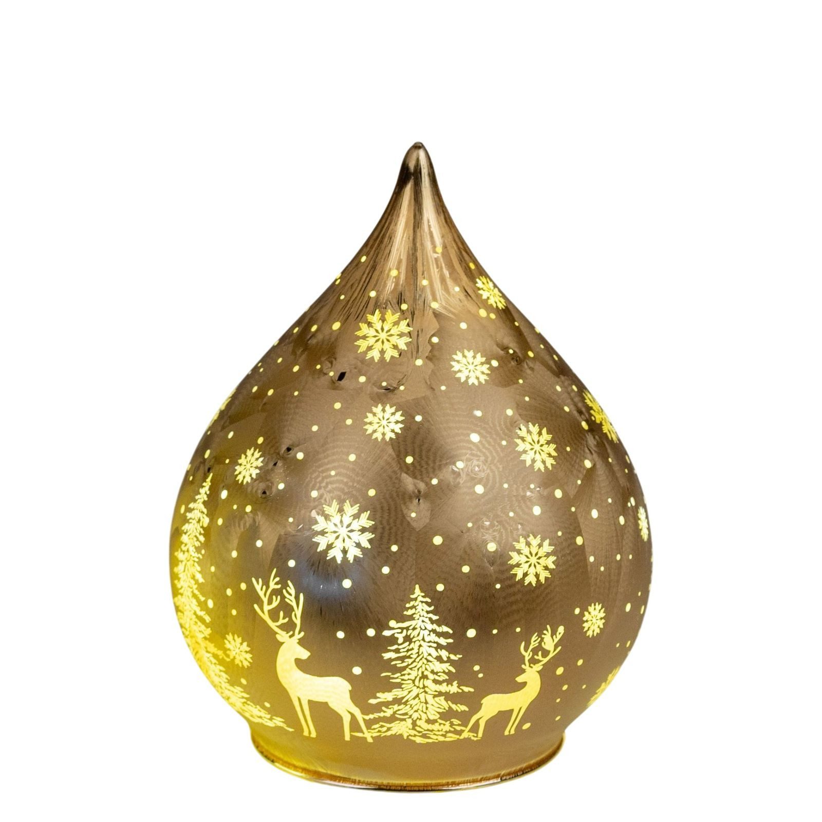 formano LED Dekolicht LED Deko-Tropfen 15 cm Frosty-Gold mit Timer 6h/18h Weihnachten, LED fest integriert
