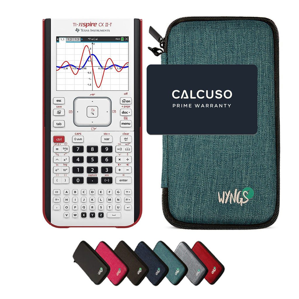 Texas Instruments Taschenrechner TI-Nspire CX II-T inkl. WYNGS Schutztasche Türkis