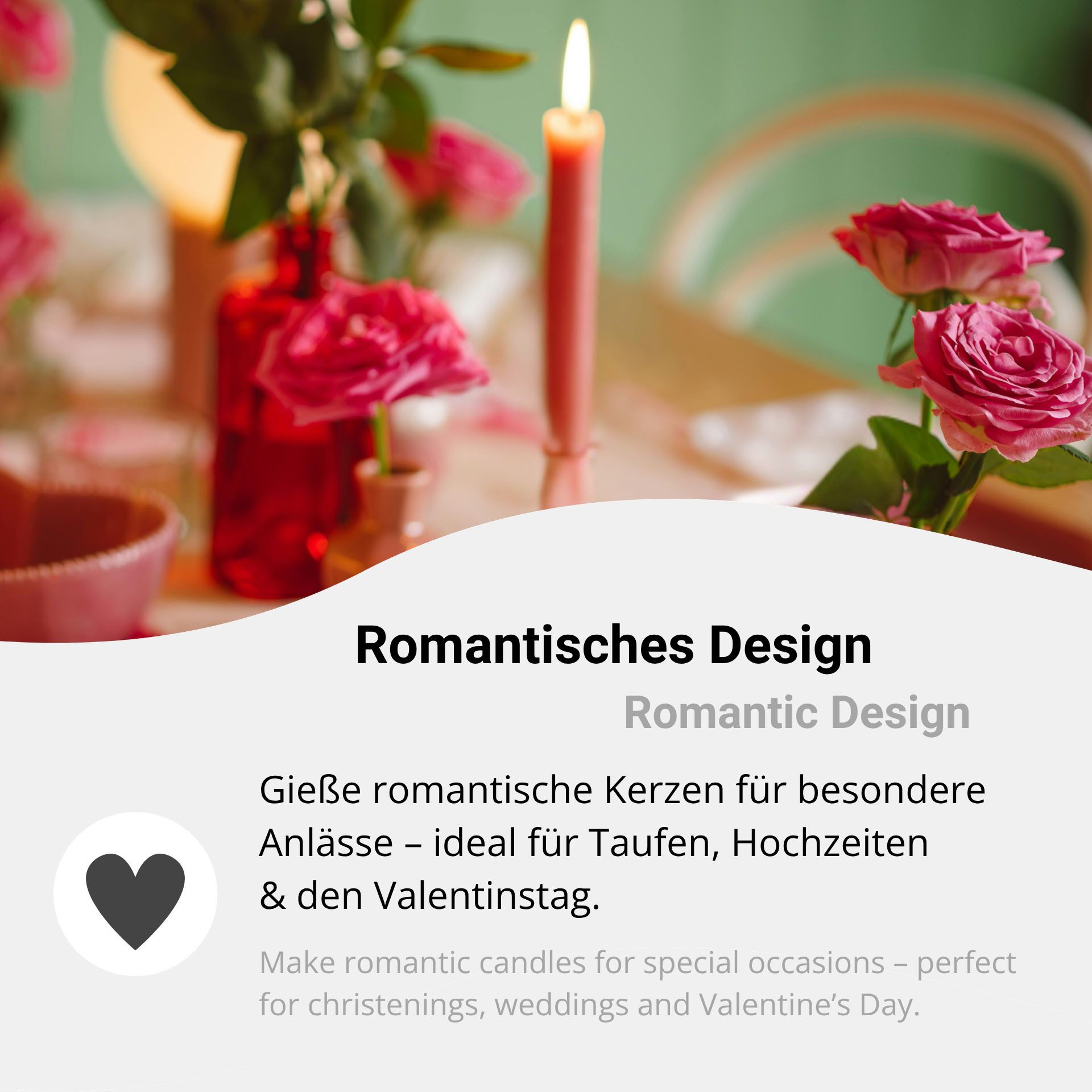 DistrEbution Silikonform Herz in Händen – detailreiche Form für romantische Kerzen, Kerzenform – Bild 4 von 5