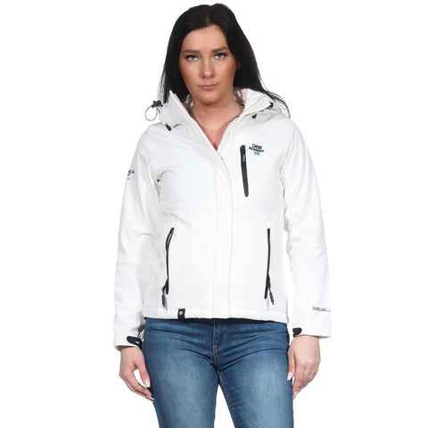 Geographical Norway Softshelljacke Geographical Norway Damen Softshelljacke G-Tara by leyoley mit abnehmbarer Kapuze, Stehkragen, Wetterschutz