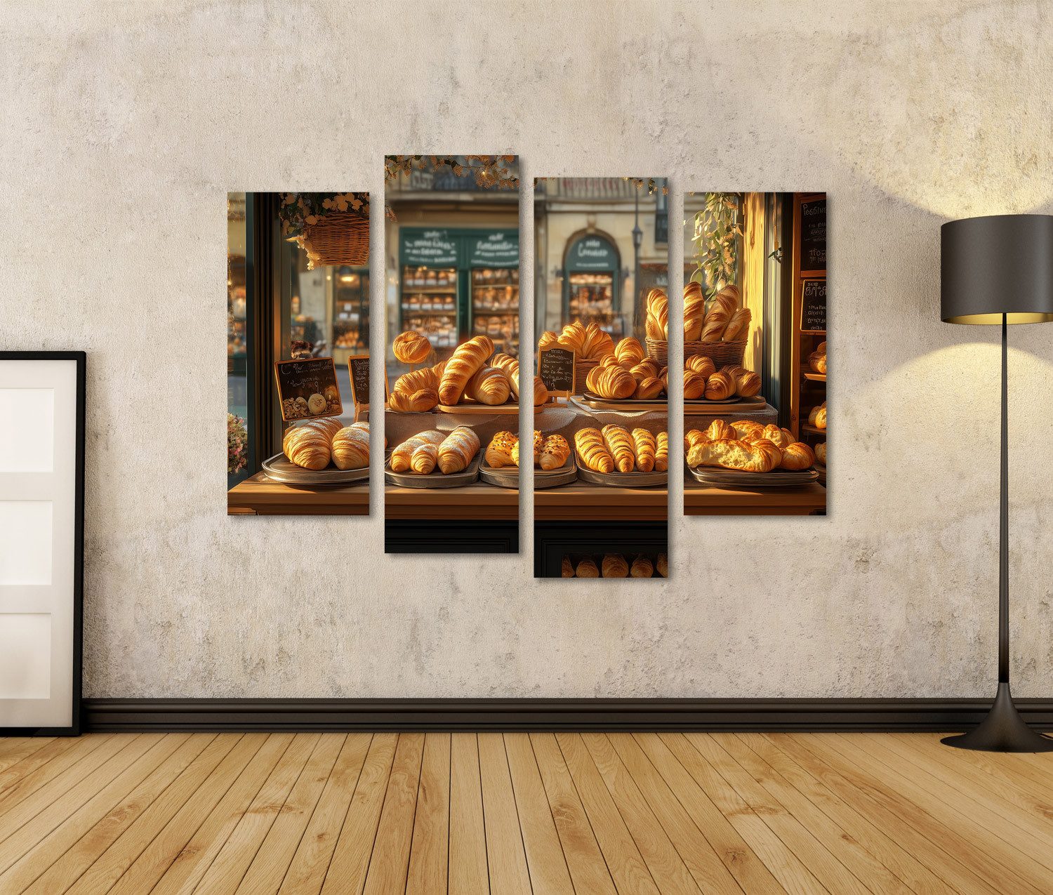 islandburner Leinwandbild Bunte Bäckerei Schaufenster Display günstig online kaufen