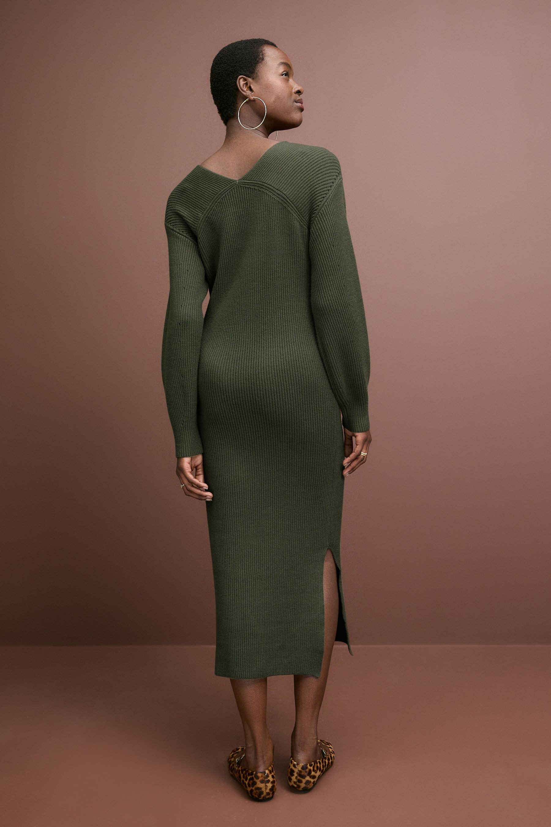 Next Strickkleid Pulloverkleid aus Rippstrick mit günstig online kaufen