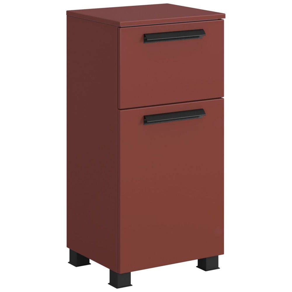 Lomadox Unterschrank ATELLA-03 in rot, 40 cm Breite, Schublade mit Softclose