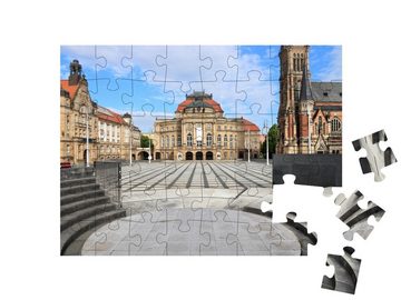 puzzleYOU Puzzle Theaterplatz in Chemnitz, Deutschland, 48 Puzzleteile, puzzleYOU-Kollektionen Chemnitz