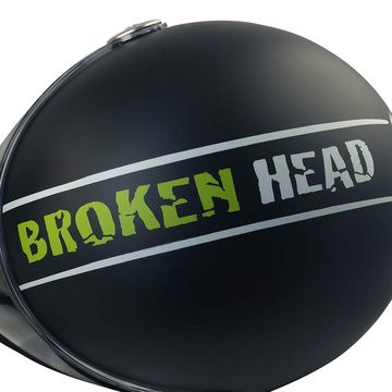 Broken Head Motorradhelm Gasman inkl. schwarzem Visier (mit schwarzem und klarem Visier), inklusiv schwarzem Visier