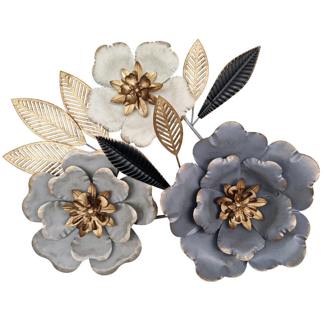 abc HOME Wanddekoobjekt Blumen, Metall, Groß, 122 cm, Groß
