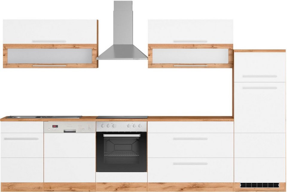 HELD MÖBEL Küche Wien, Breite 330 cm, wahlweise mit E-Geräten, Wahlweise  mit oder ohne E-Geräte