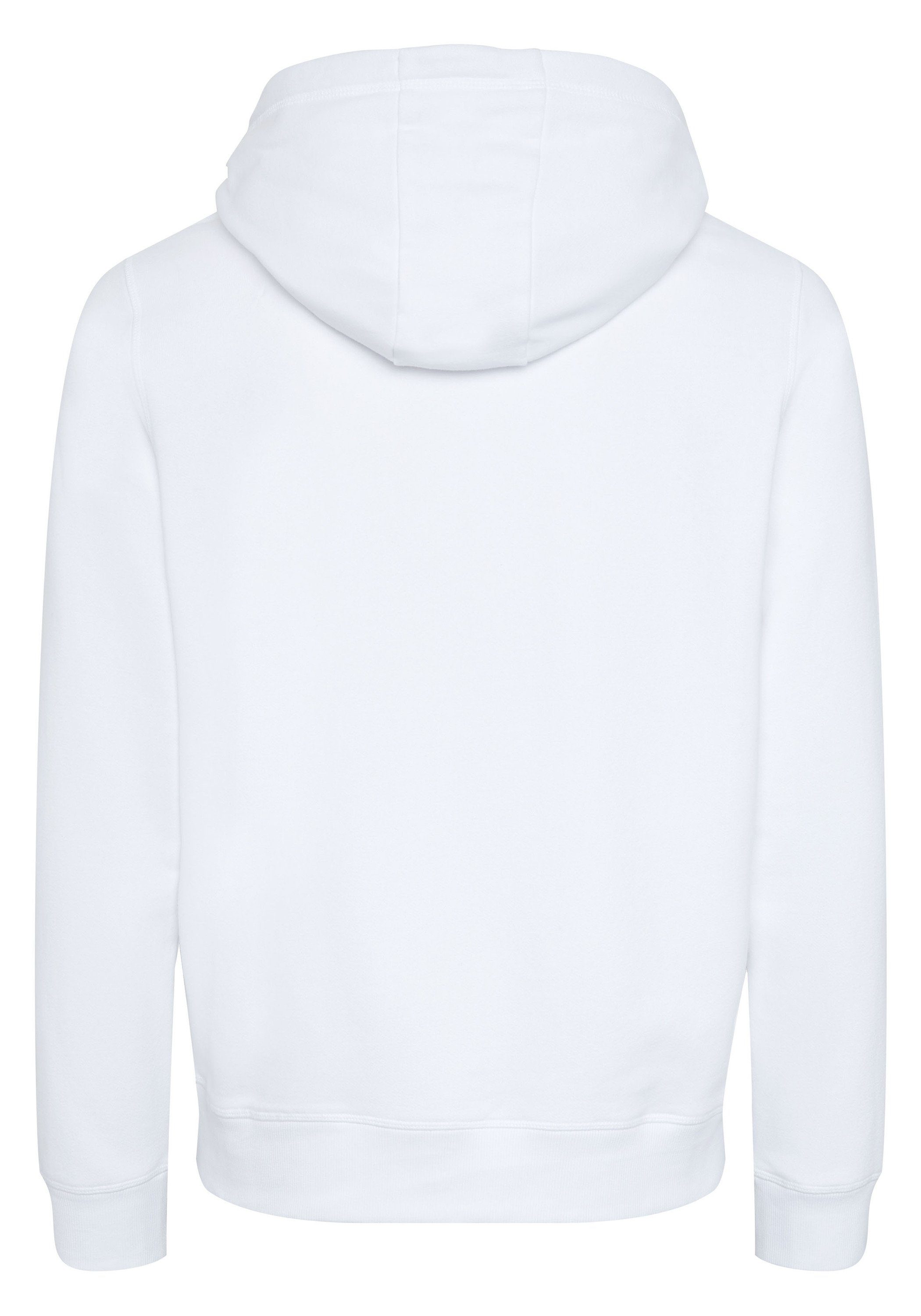 OKLAHOMA PREMIUM DENIM Kapuzensweatshirt im grafisch Animal-Design interpretierten 11-0601 Bright White