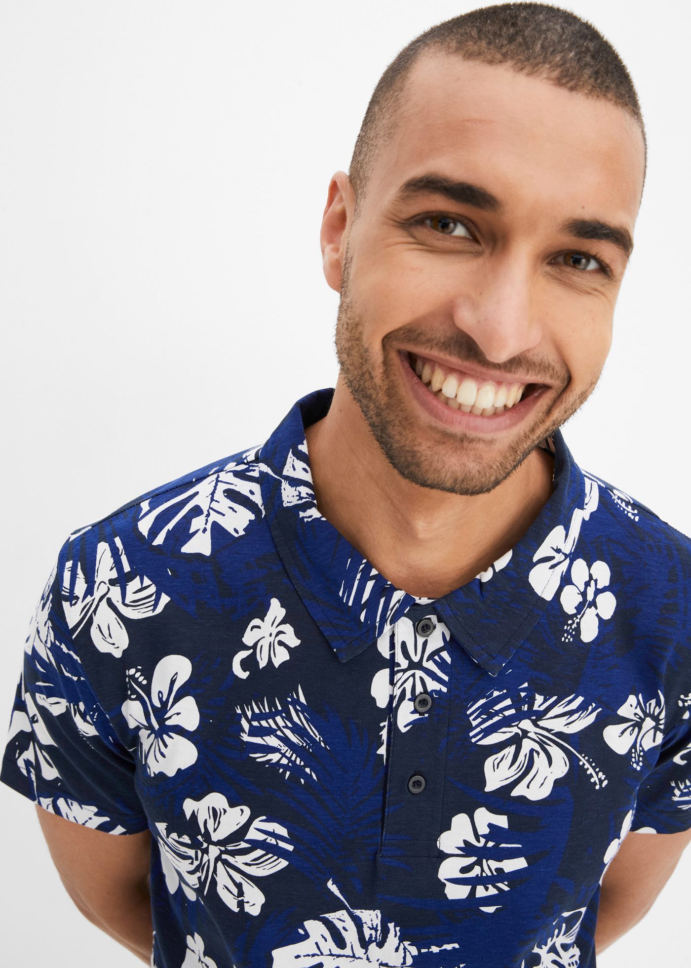 bonprix Poloshirt Kurzarm, mit Polokragen mit Knopfleiste, aus Baumwolle günstig online kaufen