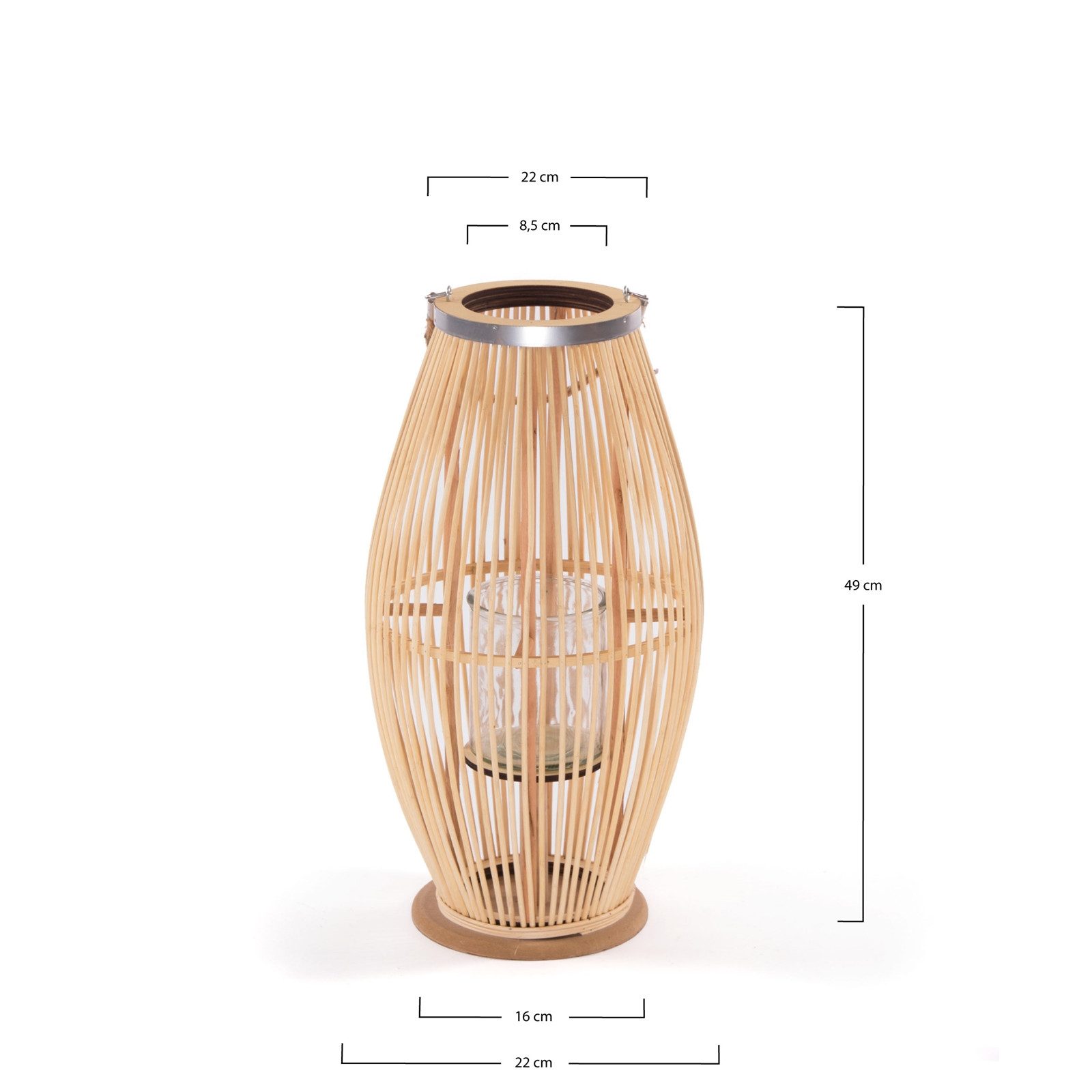 CREEDWOOD Windlicht Deko LATERNE "ZYA", Bambus, Natur Windlicht, Größe: 50 günstig online kaufen