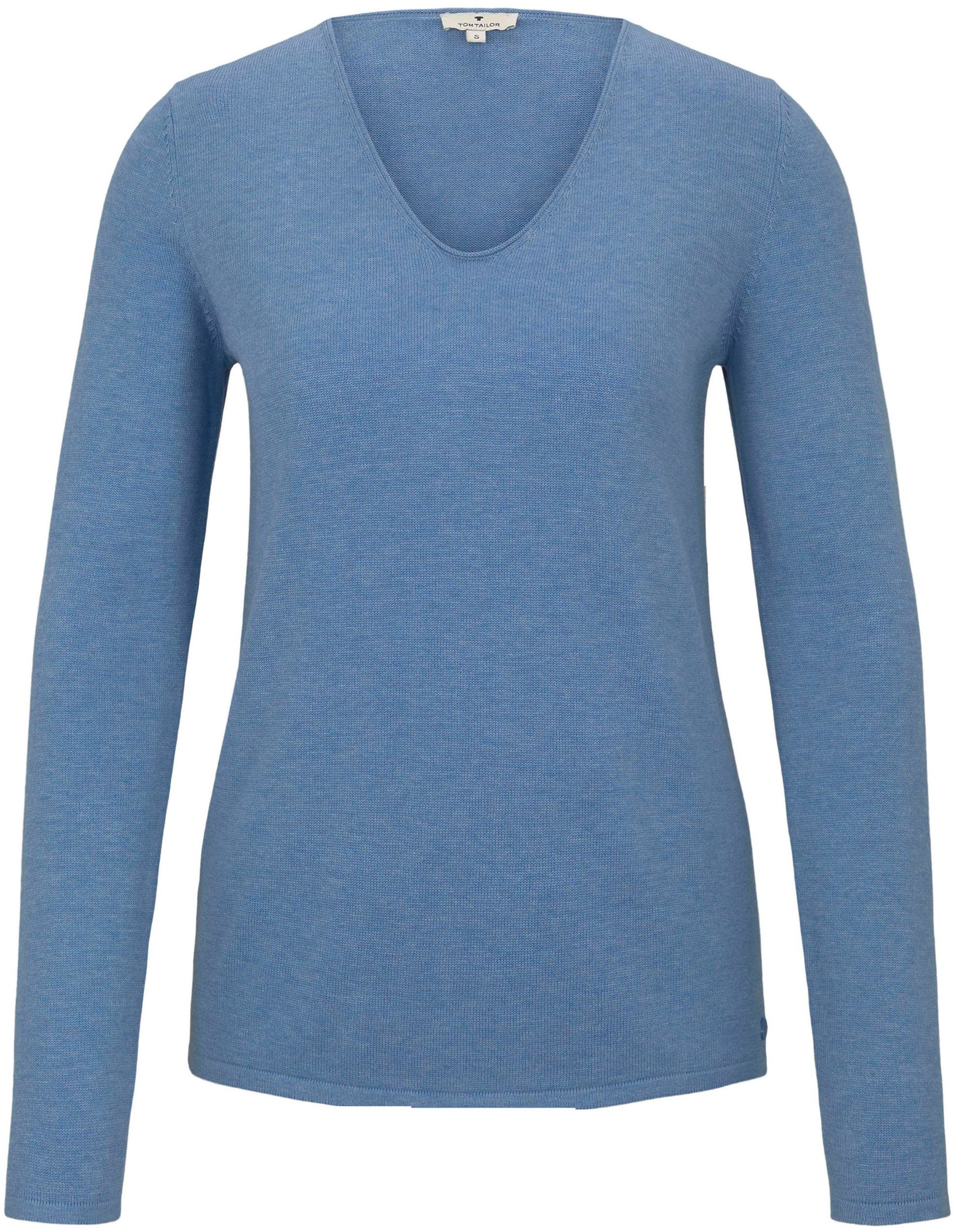 TOM TAILOR V-Ausschnitt-Pullover aus Feinstrick
