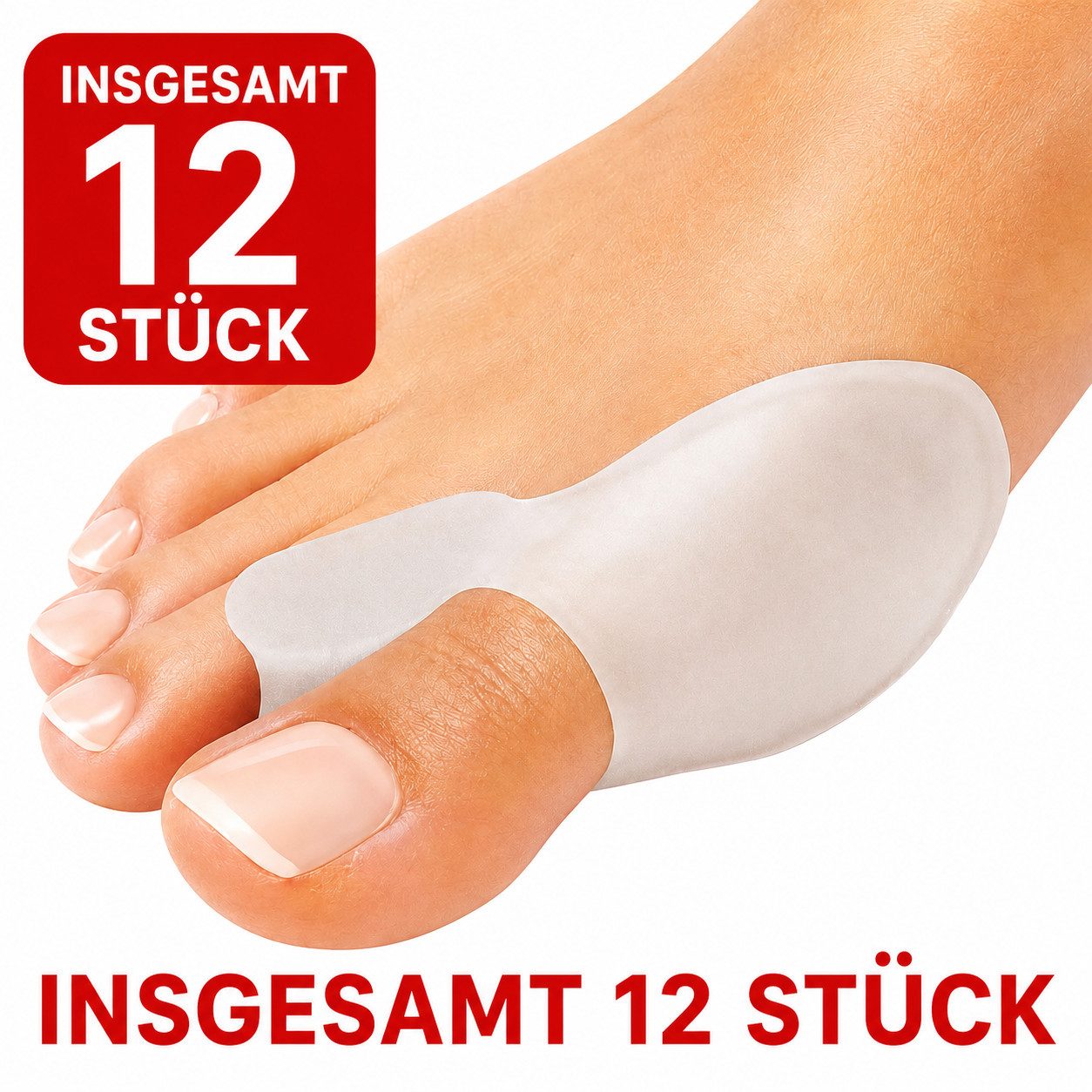 Fyrove Hallux-Bandage Hallux Valgus Zehenspreizer Zehentrenner 6 Stk, – Zehentrenner Damen Herren für großen Zeh, Zehenspreizer Hallux Valgus Korrektur, Ballenzehen Schutz Bandage, weich,wiederverwendbar, Universalgröße, 0% BPA