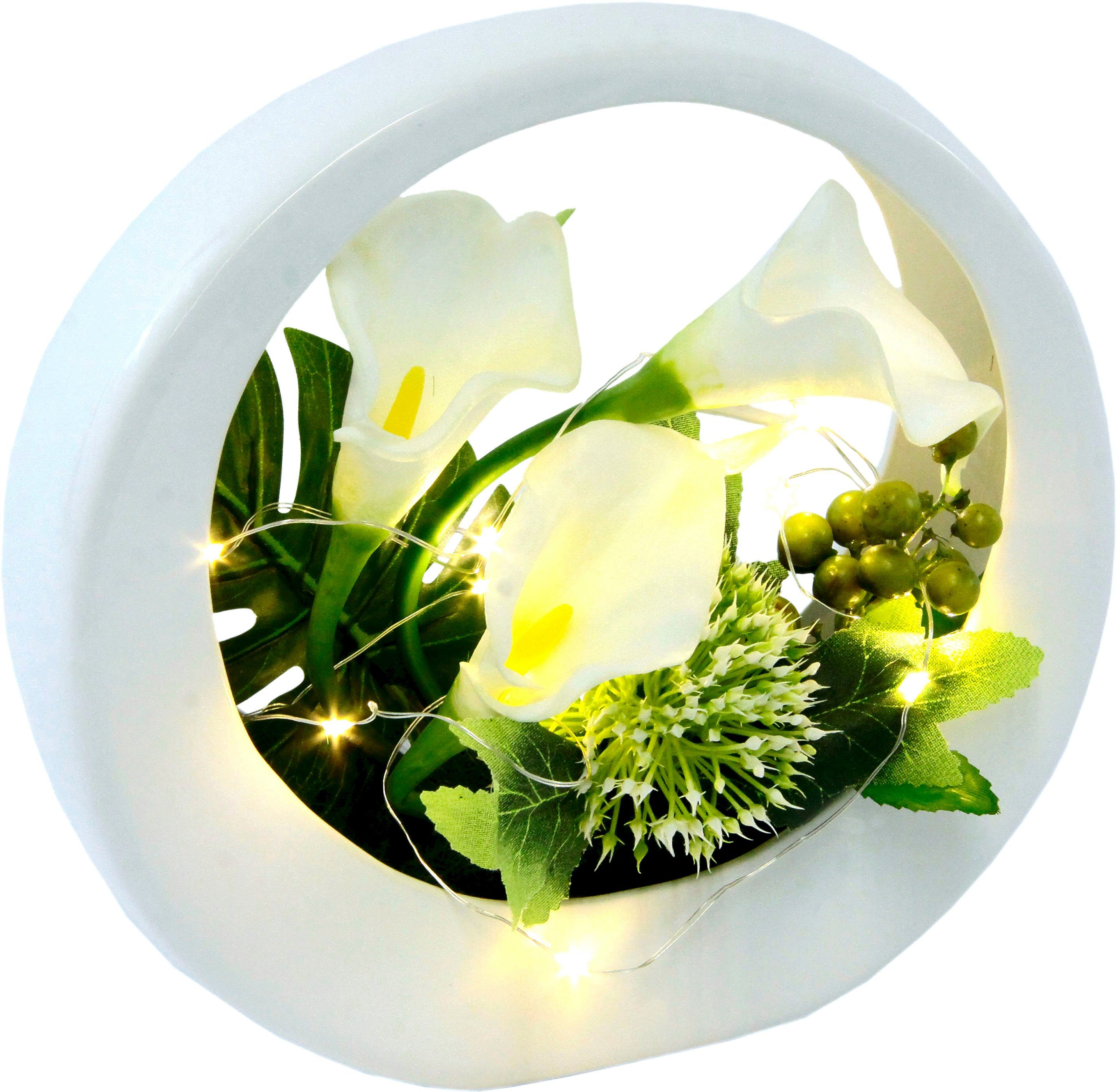 Kunstblume Calla, I.GE.A., Höhe 20 cm, im Keramiktopf, mit LED-Beleuchtung günstig online kaufen