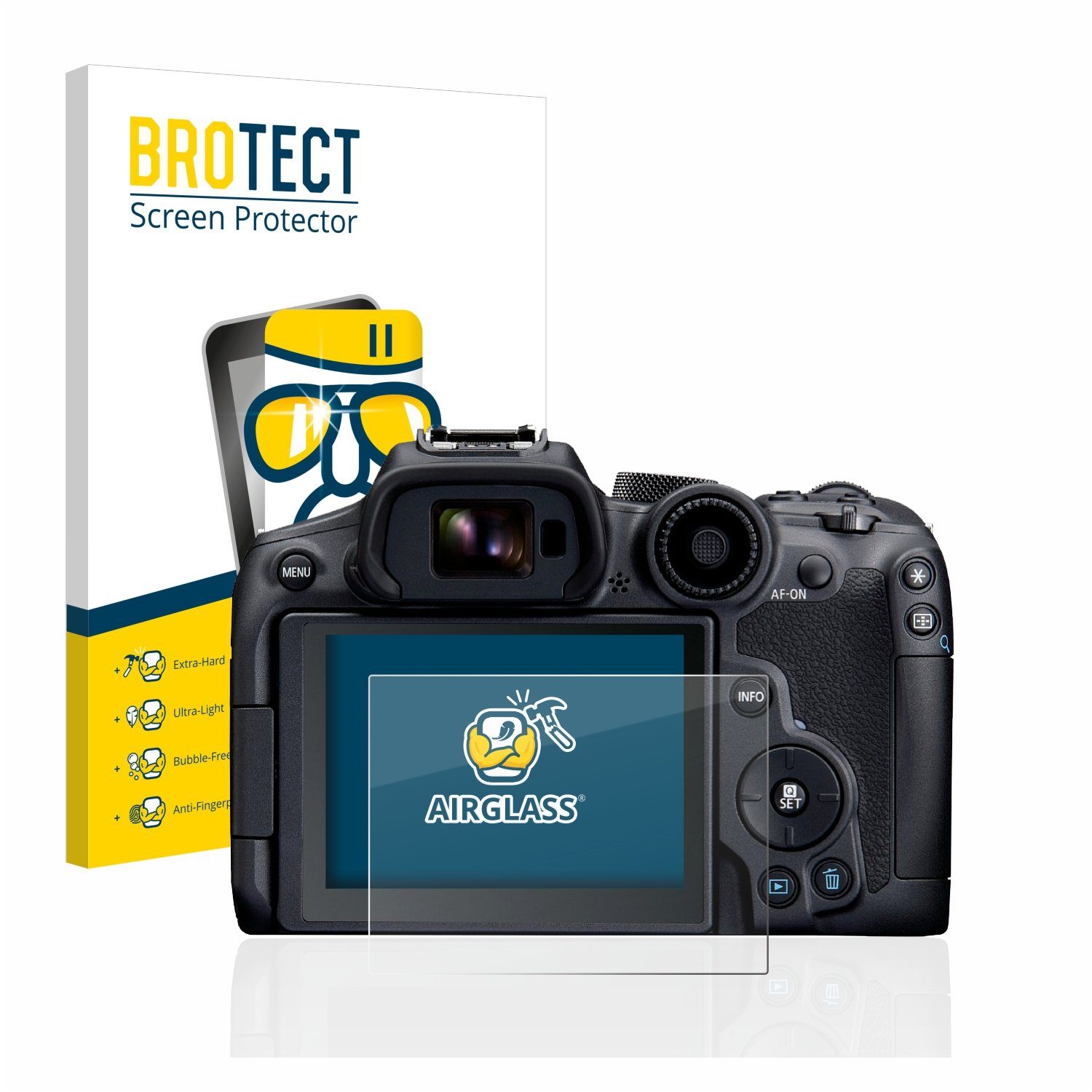 BROTECT Displayschutzglas Folie für Canon EOS R7, Schutzfolie Glas Panzer Display Schutz klar