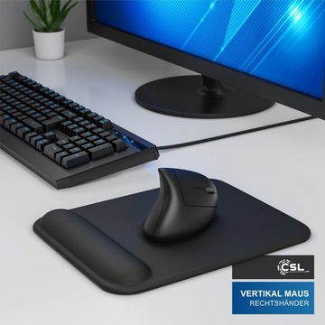 CSL ergonomische Maus (Bluetooth, vertikal, kabellos, ergonomisches Design, Vorbeugung gegen Mausarm)