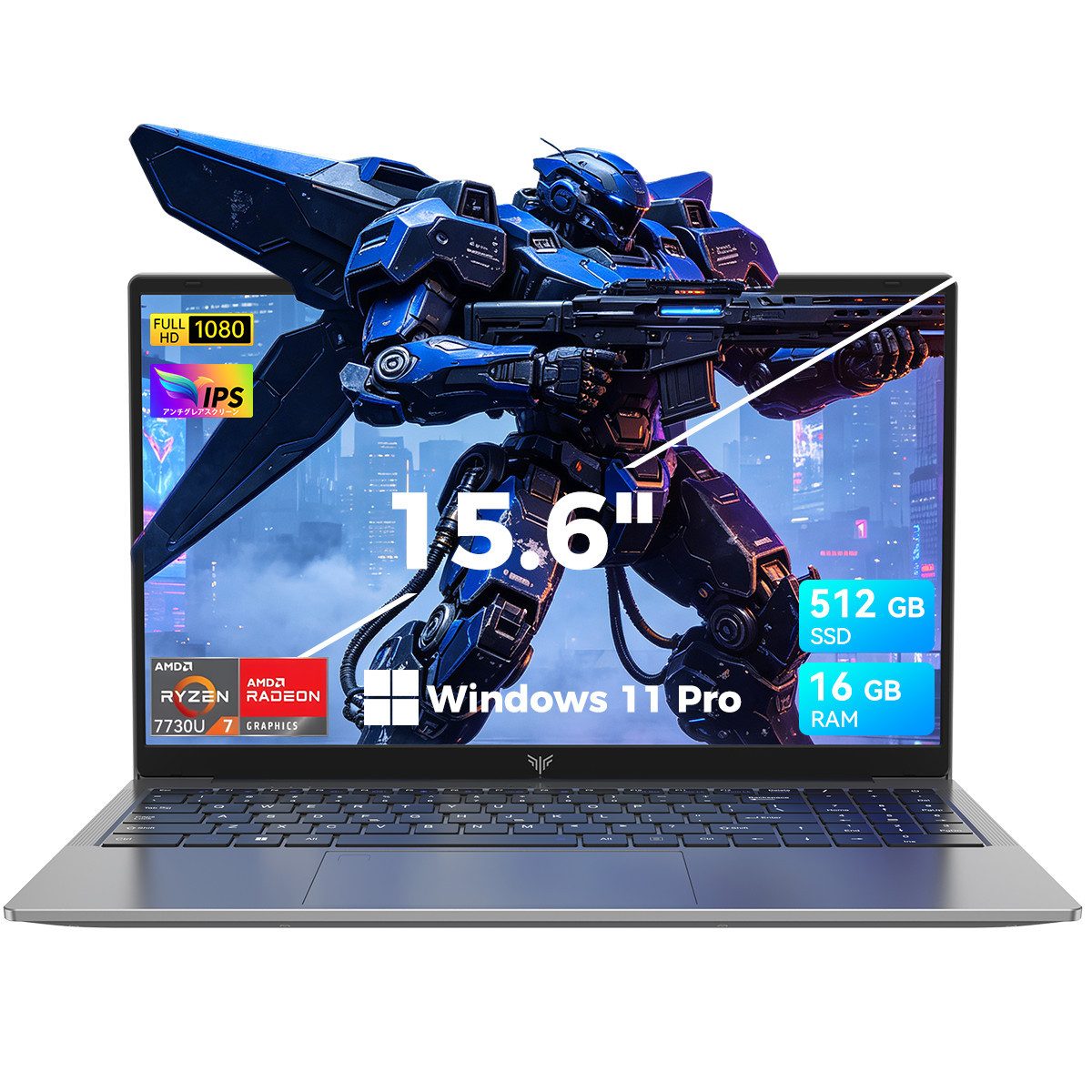ACEMAGIC 15,6 Zoll FHD Laptop AMD Ryzen 7 7730U, 16 GB + 512 GB Windows 11 Pro Notebook (39,6 cm/15.6 Zoll, AMD AMD Ryzen 7 7730U 7730U, AMD Radeon Grafik, 16 GB, 512 GB SSD, bis 4,5 GHz, WIFI6, BT 5.2, Gaming Business Laptops mit Tastaturfolie)